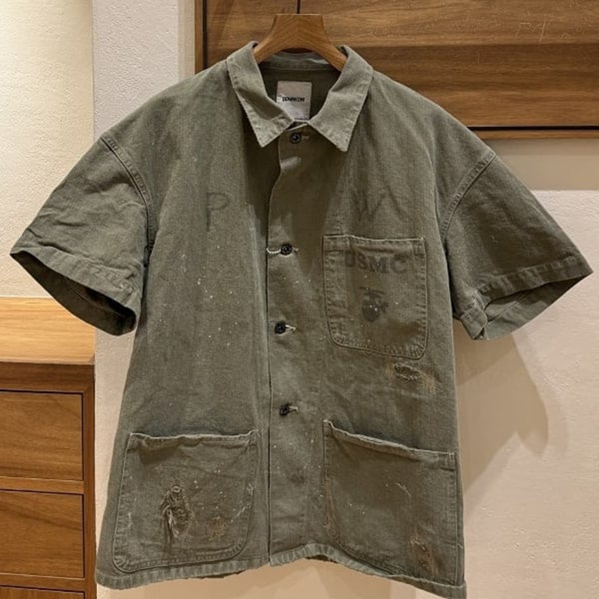 BOWWOW 2026 PW P-41 HBT SS SHIRT - OLIVE PRE ORDER ITEM (預訂中)