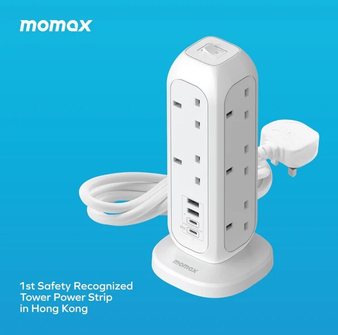 MOMAX ONEPLUG PD20W 11-Outlet Power Strip  US11 - White
