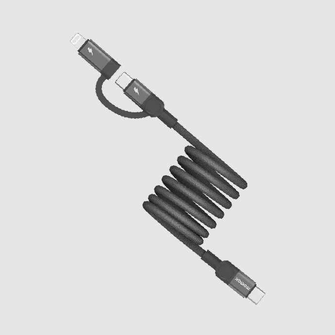 MOMAX Mag.Link 60W USB-C to C & Lightning 磁吸連接線 (1m&2m) DL58D/DL60D - Black