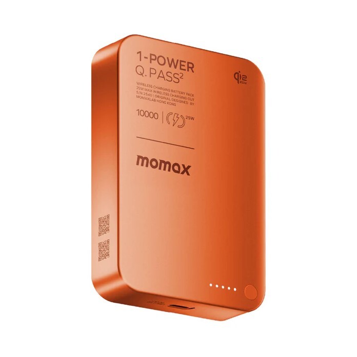 (CCC 認證+QR Code)MOMAX 1-Power Q.Pass² 10000mAh Qi2.2 磁吸流動電源 IP168Q22