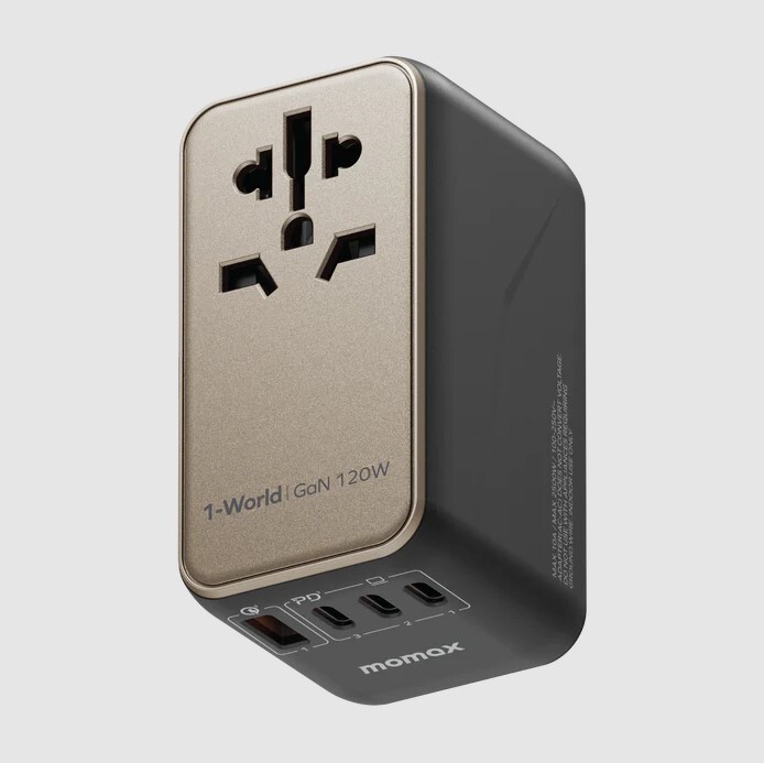 MOMAX 1-World 120W GaN 方便式旅行插座 UA15UKGSD