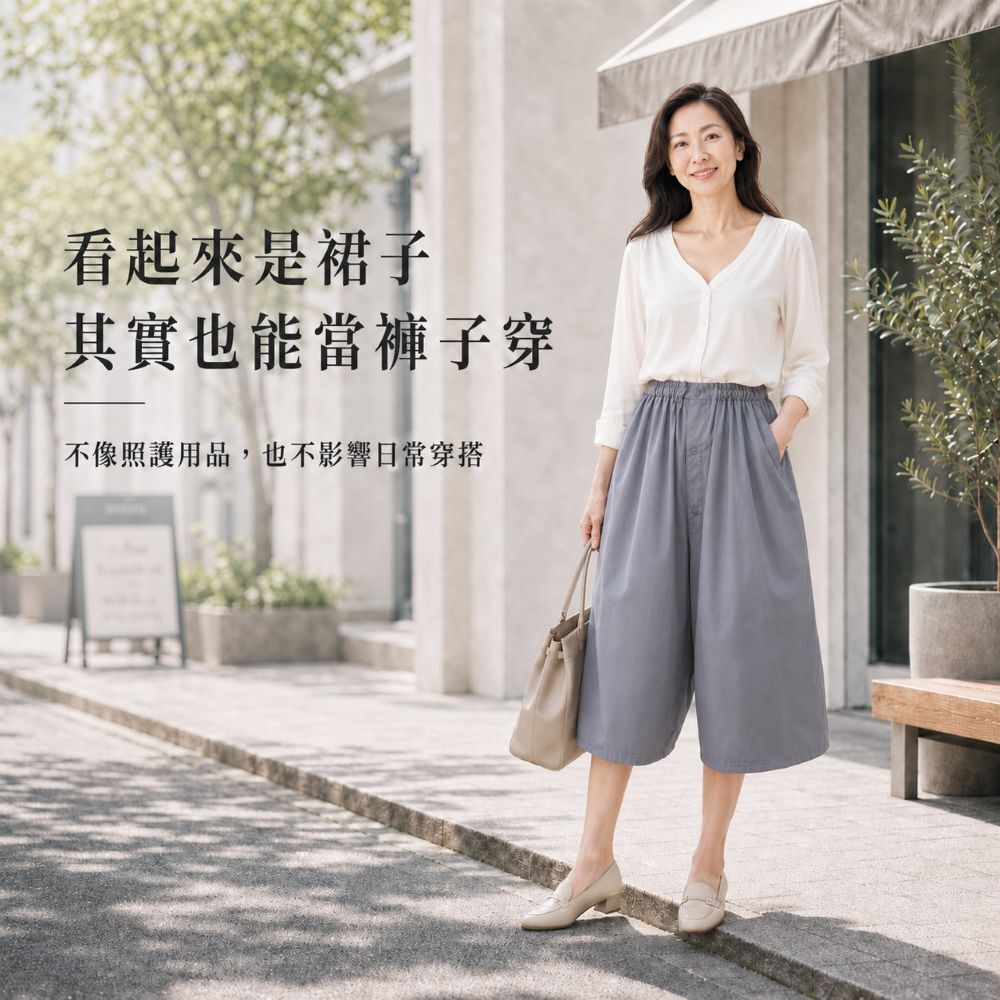 防漏尿褲裙外觀看起來像日常裙裝,穿在防漏尿內褲外層也自然不尷尬,兼顧防漏保護與外出穿搭