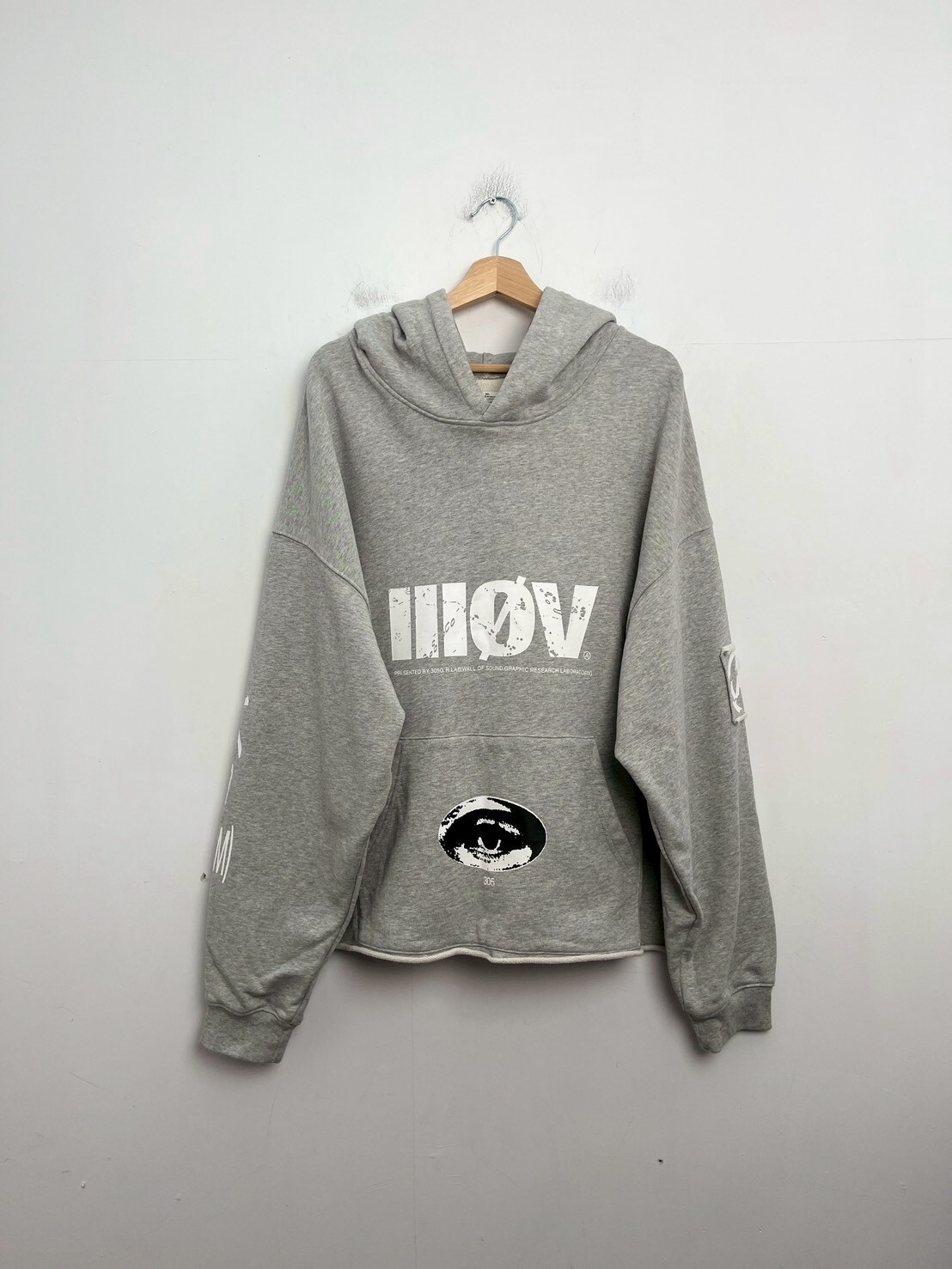 WALL OF SOUND 4:02/“HOOKS” 5-3X Cropped Hoodie GREY SIZE XL