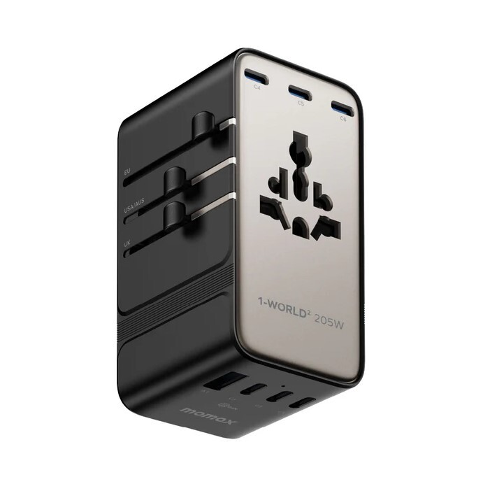 MOMAX 1-World² 205W 七接口雙 AC 旅行充電插座 UA28UKL - TI