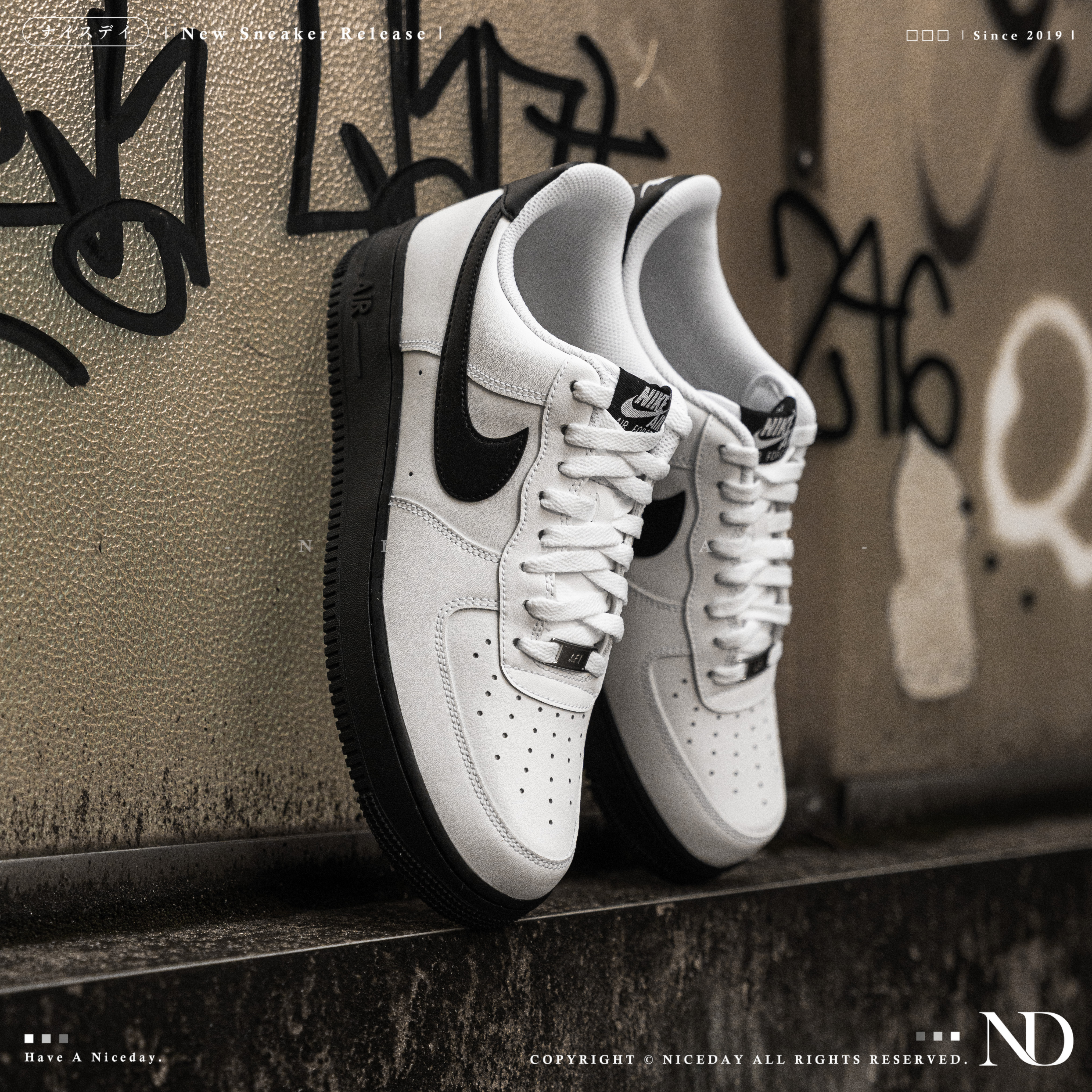 NICEDAY 現貨 Nike Af1 熊貓 白黑色 男款 FJ4146-129