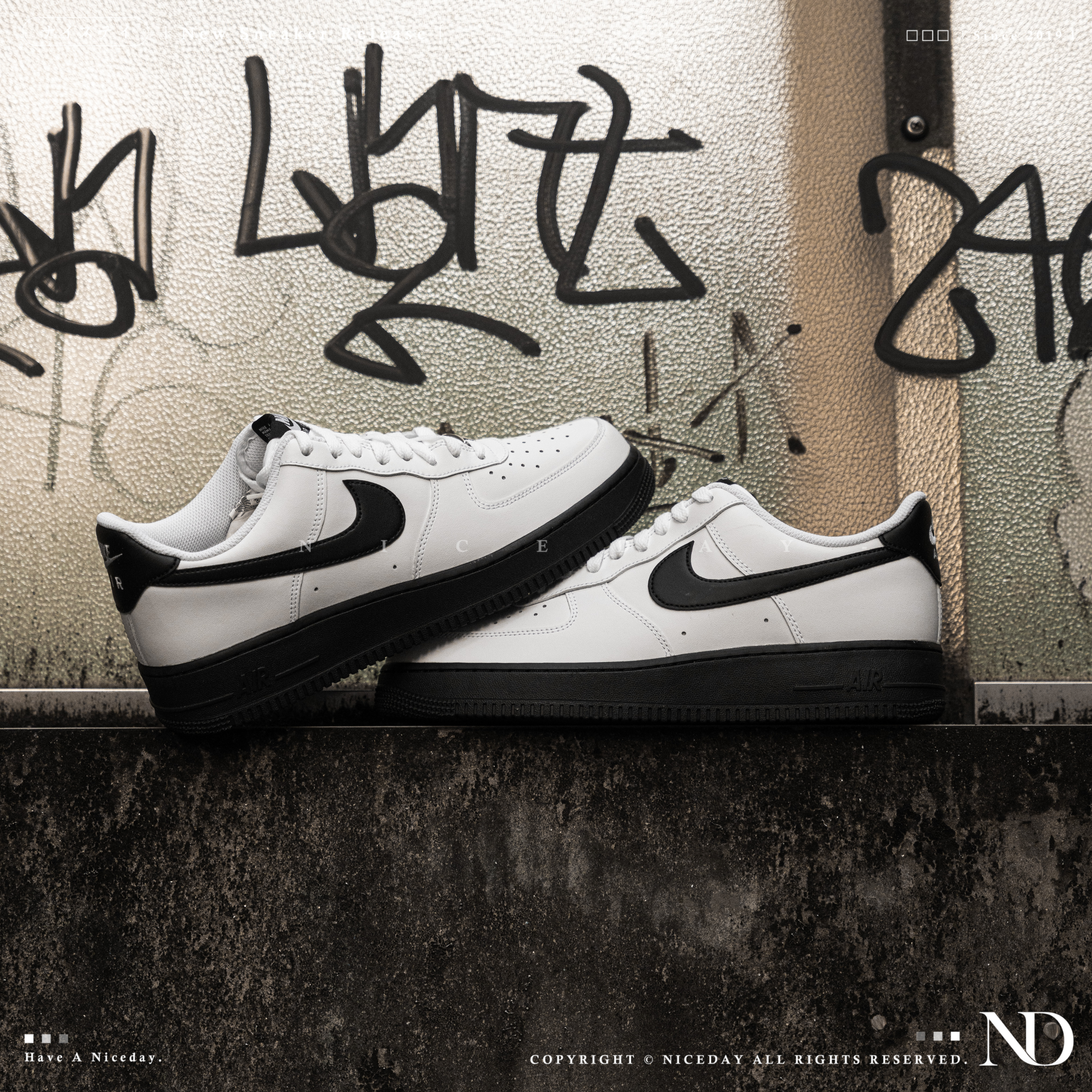 NICEDAY 現貨 Nike Af1 熊貓 白黑色 男款 FJ4146-129