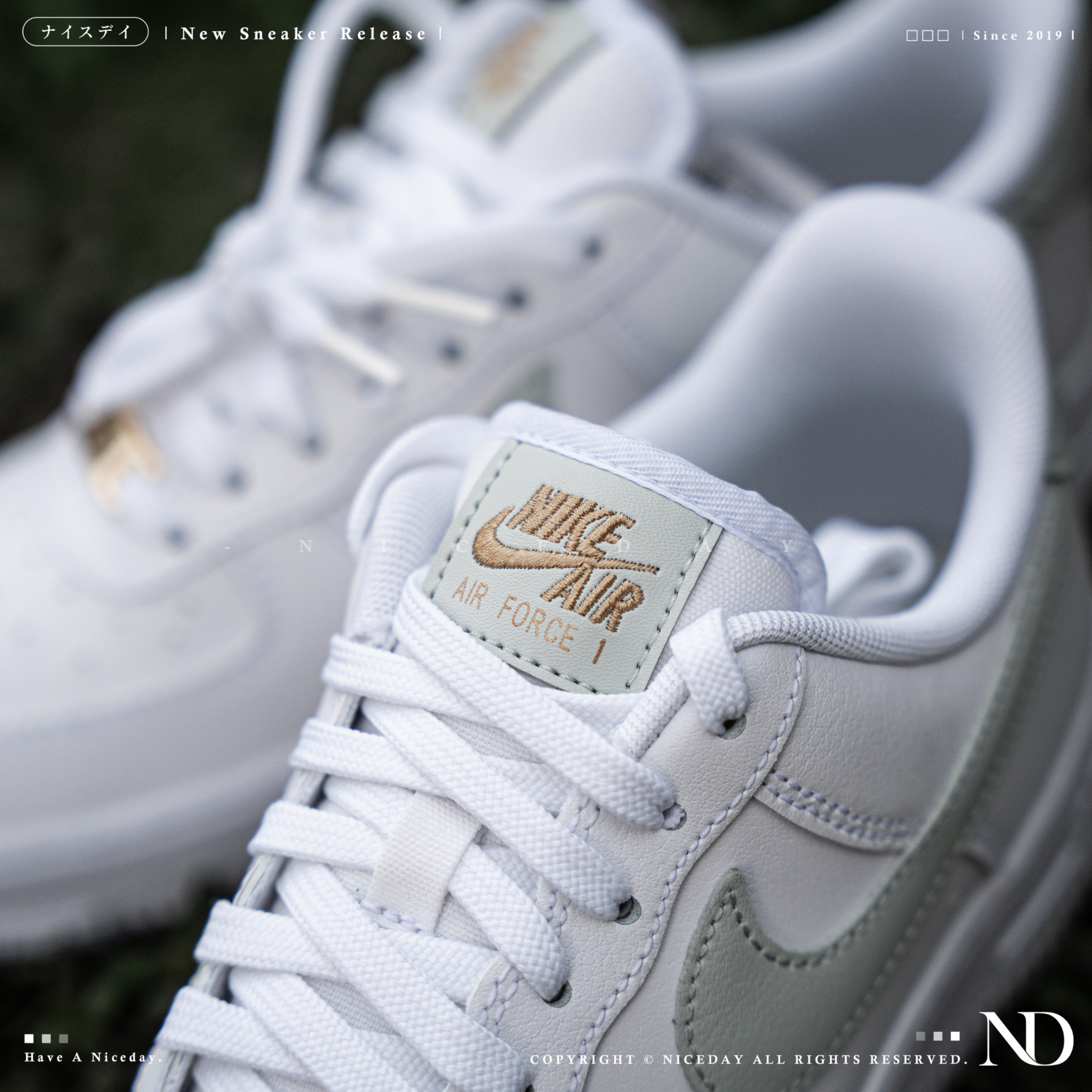 NICEDAY 現貨 Nike Af1 白色 小金勾 女款 CZ0270-106