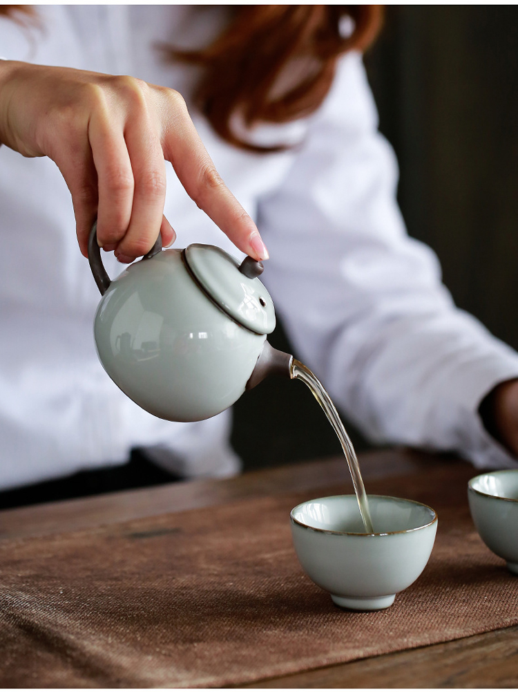 鹿港窯禮品館│官窯一壺兩杯茶具組｜精美青瓷手工壺杯｜送禮首選·品味茶禮