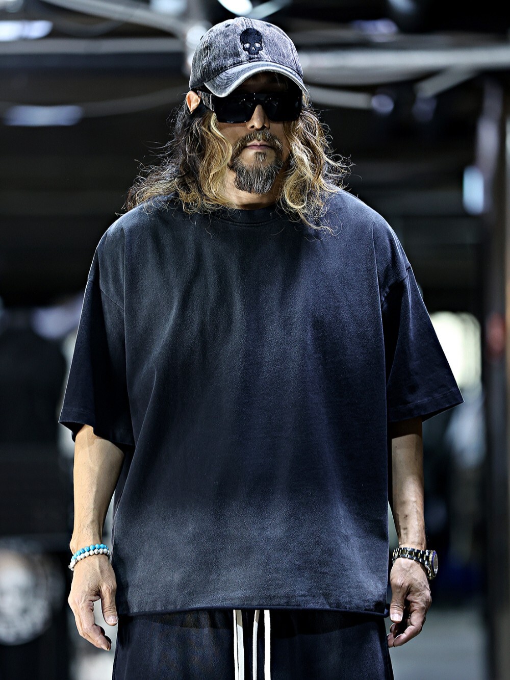 Washed short-sleeved T-shirt