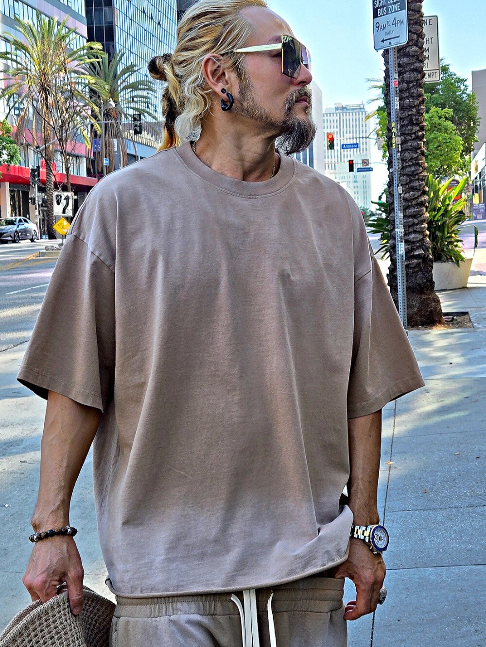 Washed short-sleeved T-shirt