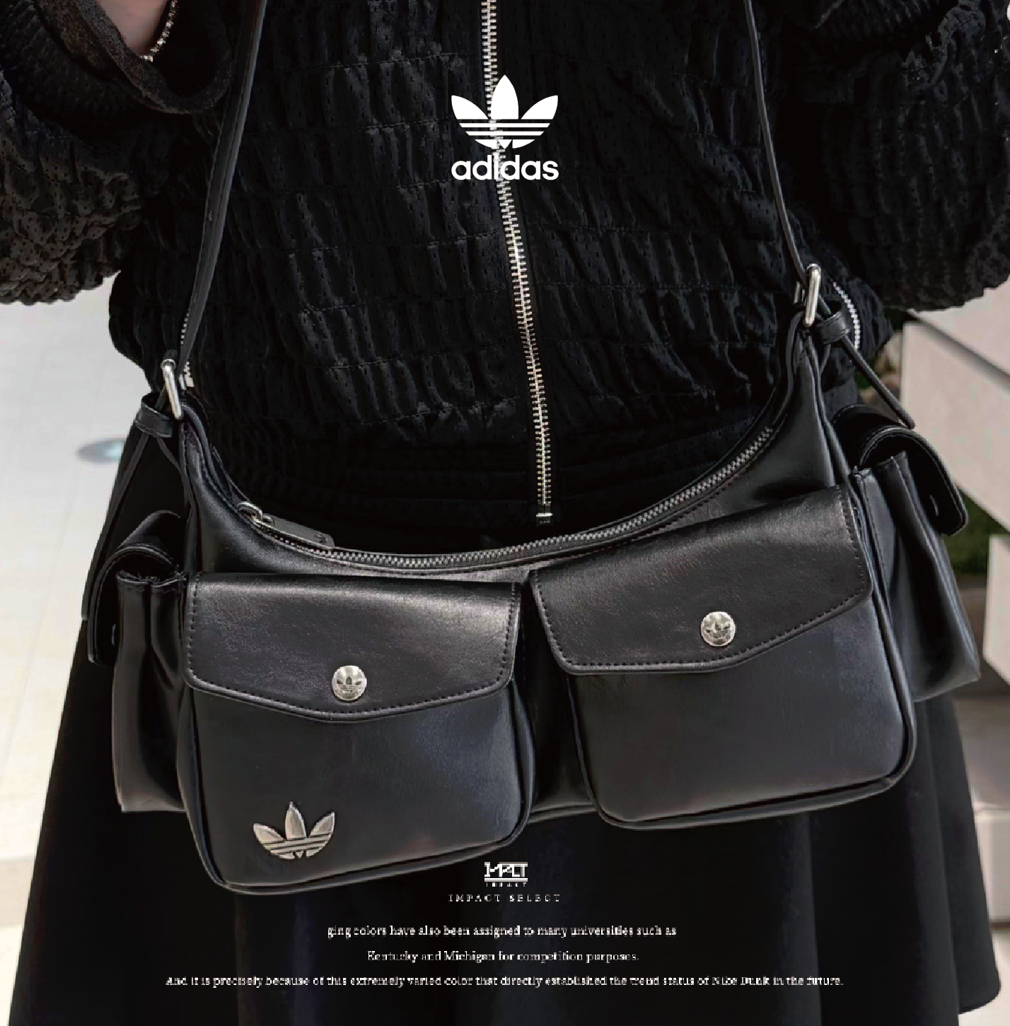 Adidas originals 海外限定 多口袋 酷甜 金屬 皮製 機車包 腋下包 KW4748