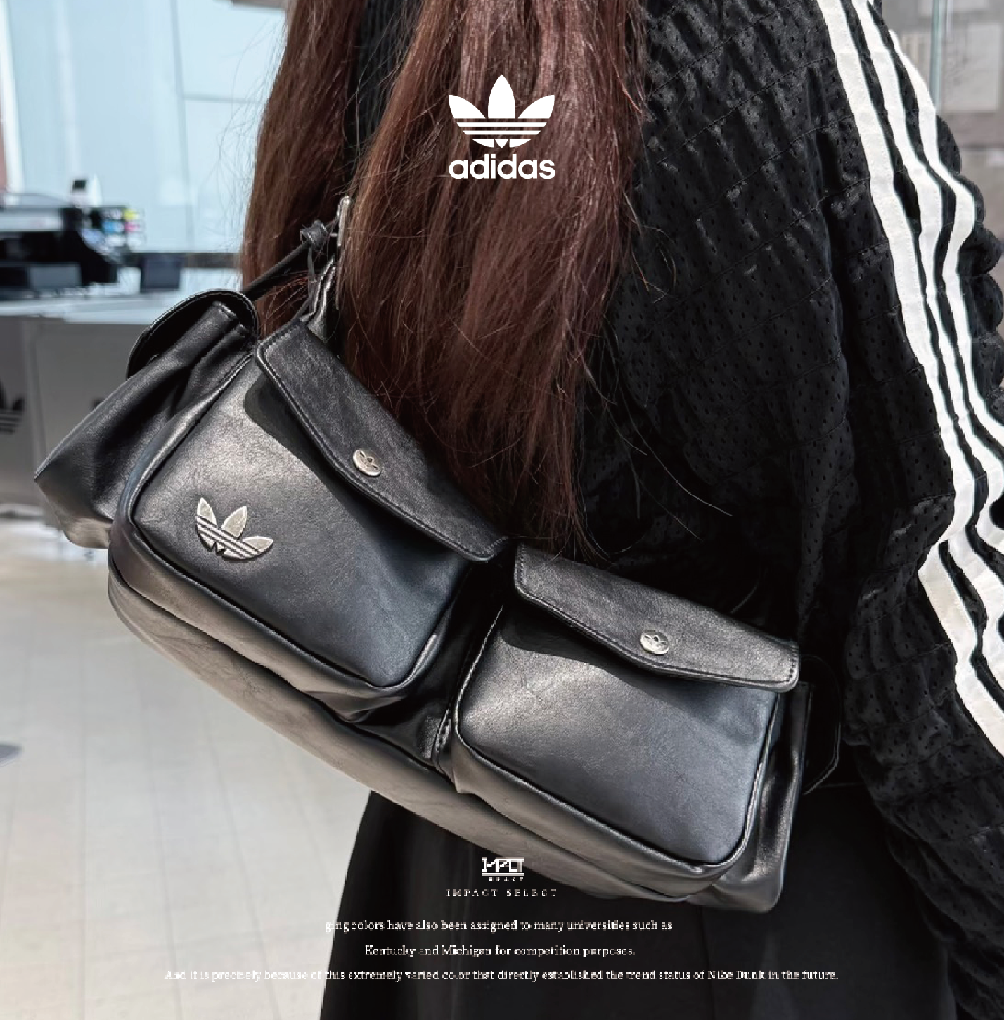 Adidas originals 海外限定 多口袋 酷甜 金屬 皮製 機車包 腋下包 KW4748