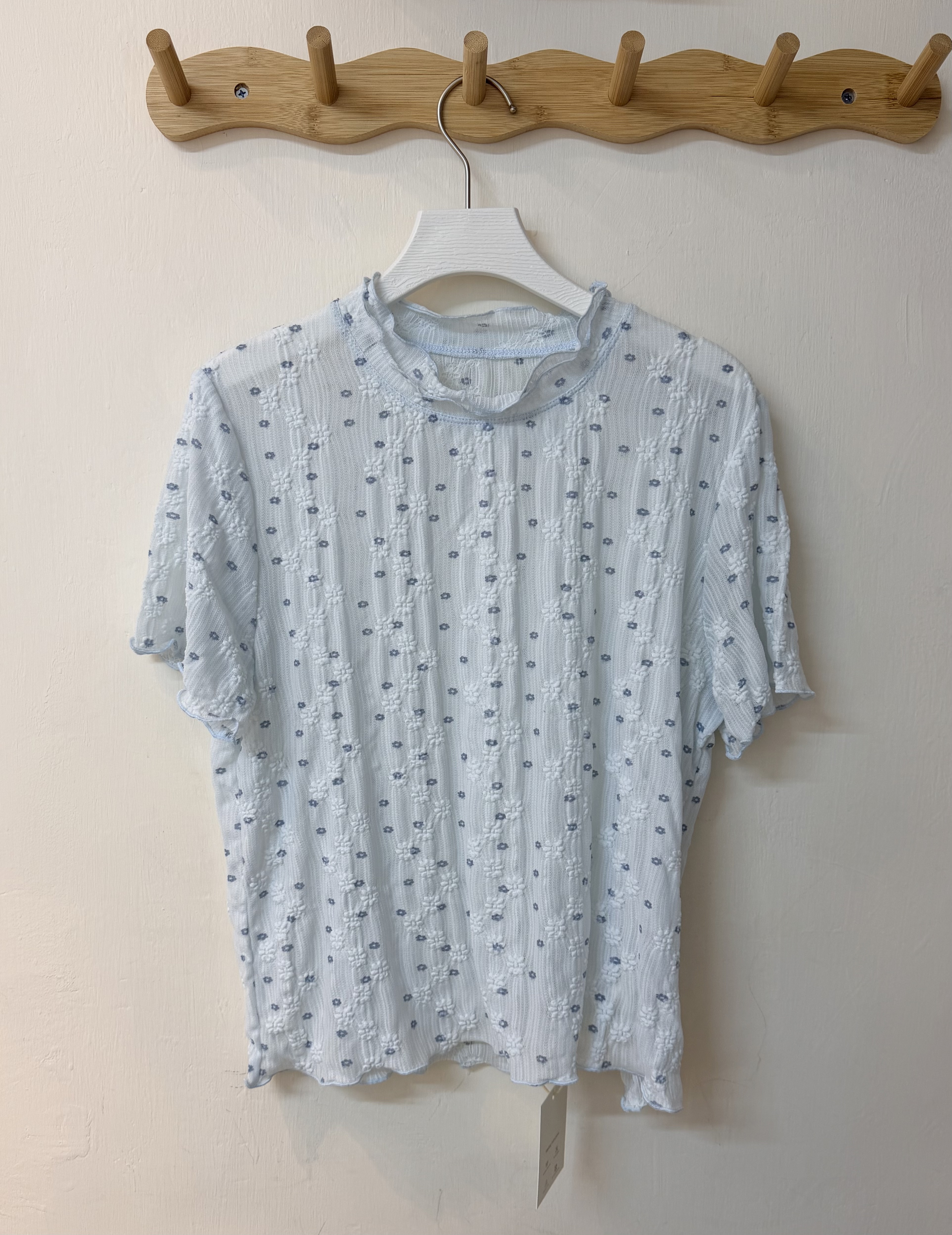 立體花紋雙層Ruffle Top 🌷