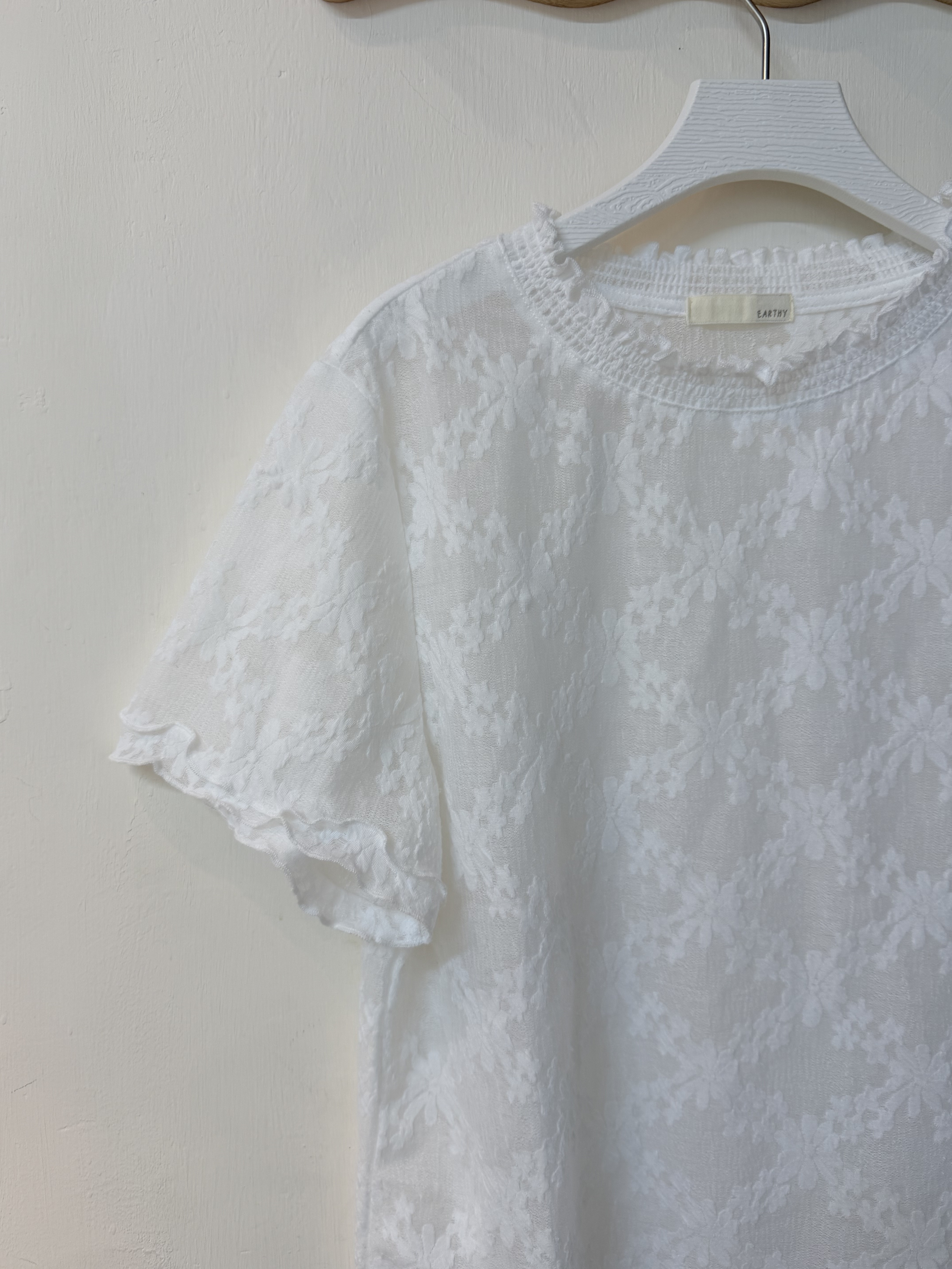 3色入.ᐟ.ᐟ 菱形暗花紋雙層Ruffle Top