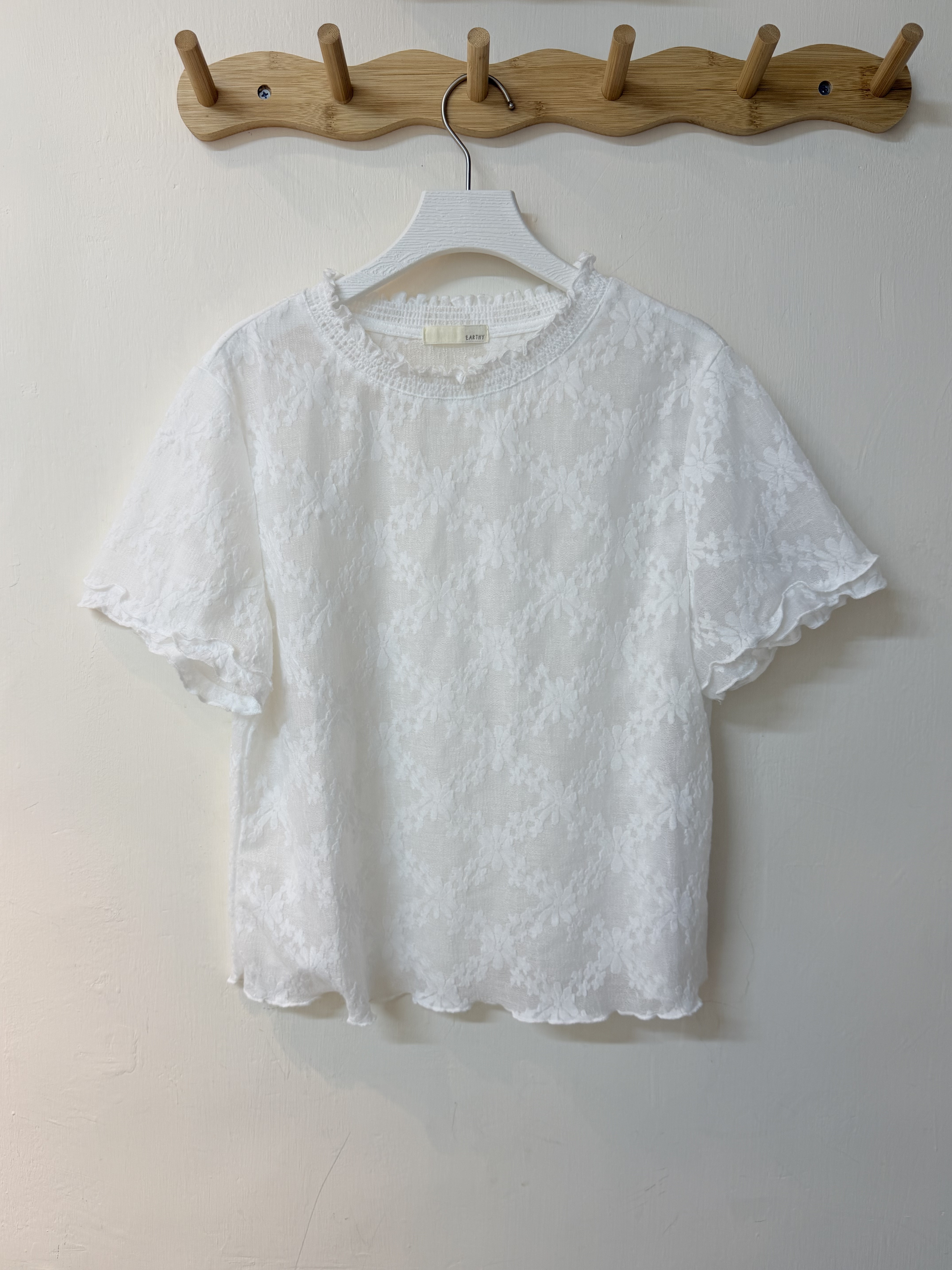 3色入.ᐟ.ᐟ 菱形暗花紋雙層Ruffle Top