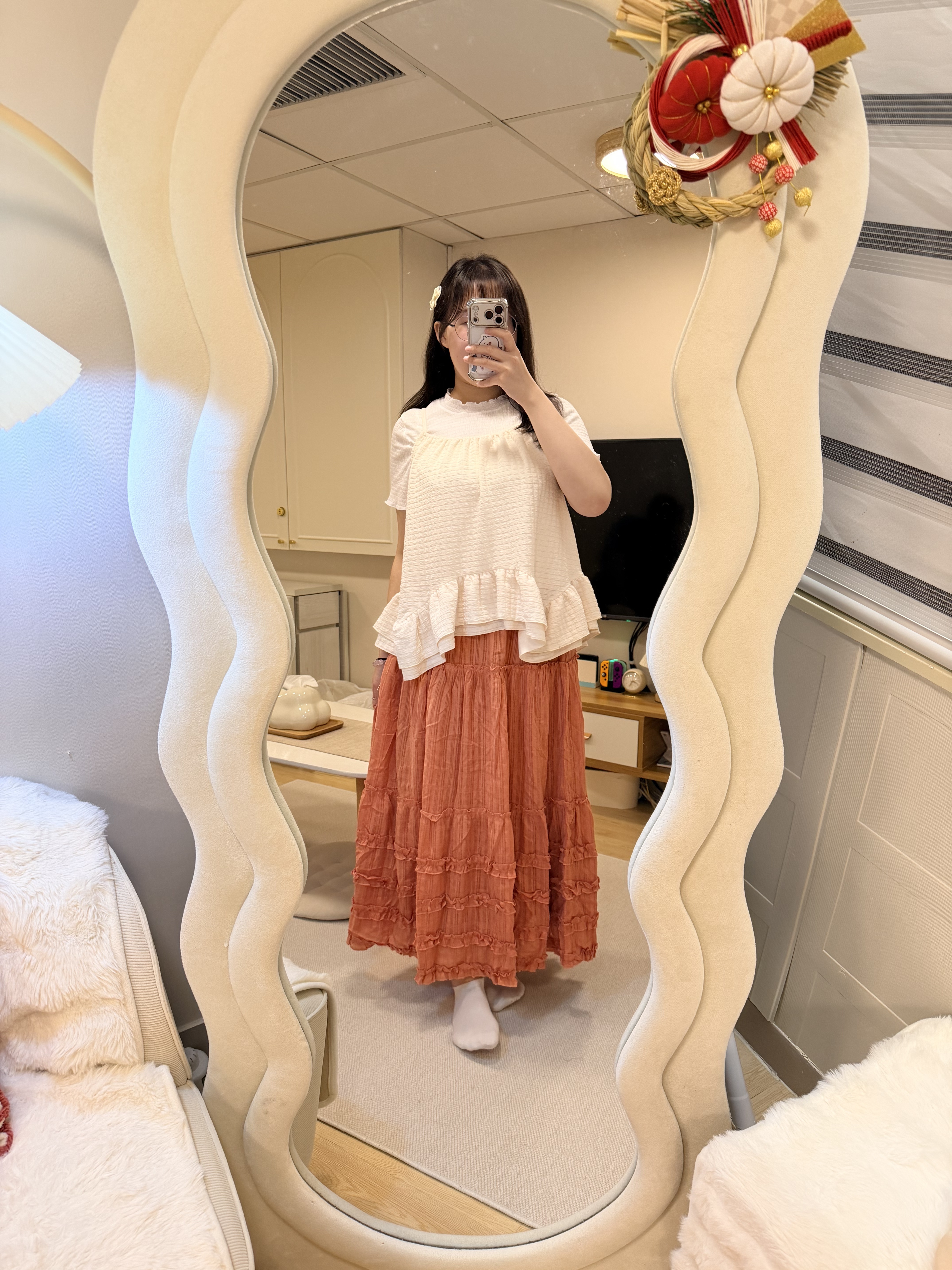 3色入.ᐟ.ᐟ重工四層花邊垂感半身裙
