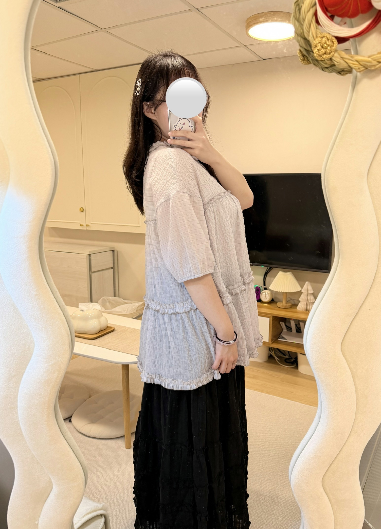 4色入.ᐟ.ᐟ橫間Ruffle開胸透氣Top