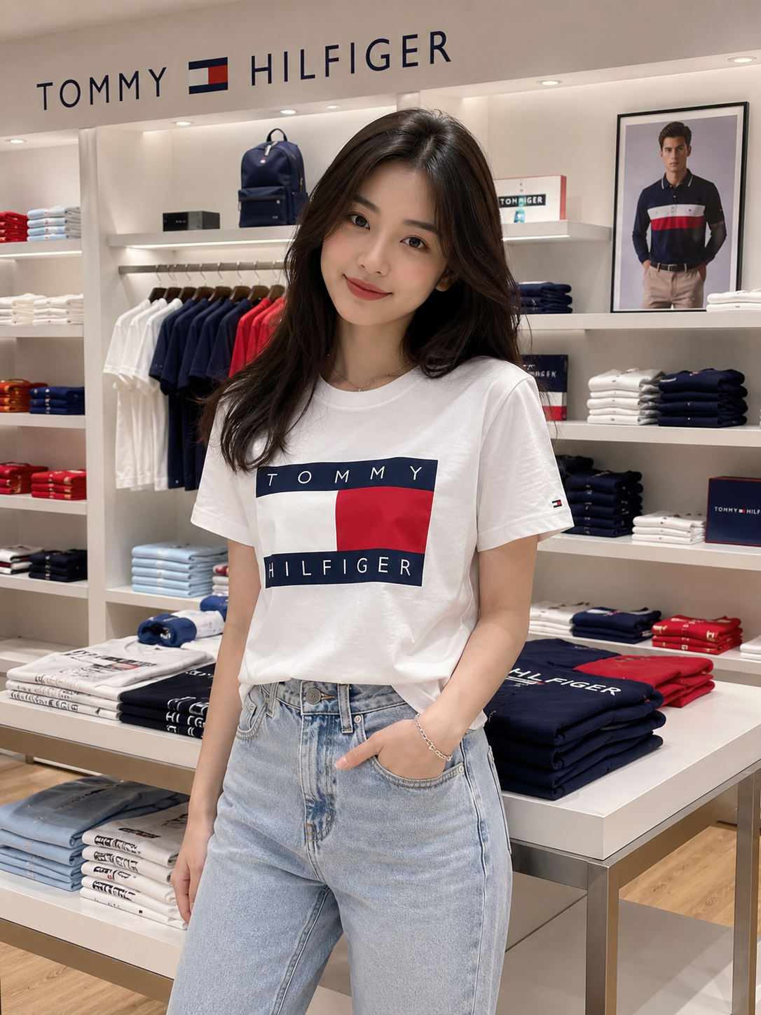 OBS467 Tommy Hilfiger 經典大Logo Tee