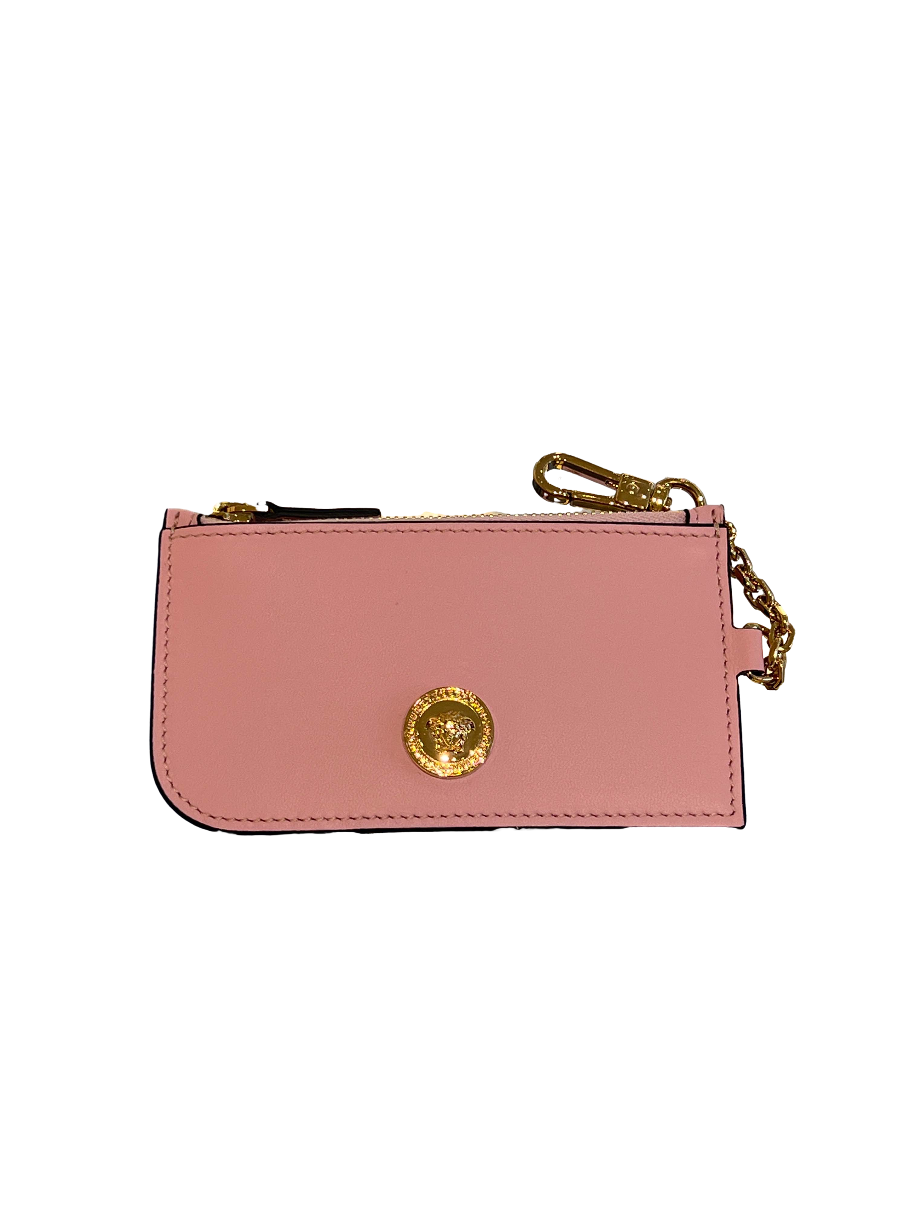 【Versace Outlet】Card Case Lamb Leather  粉