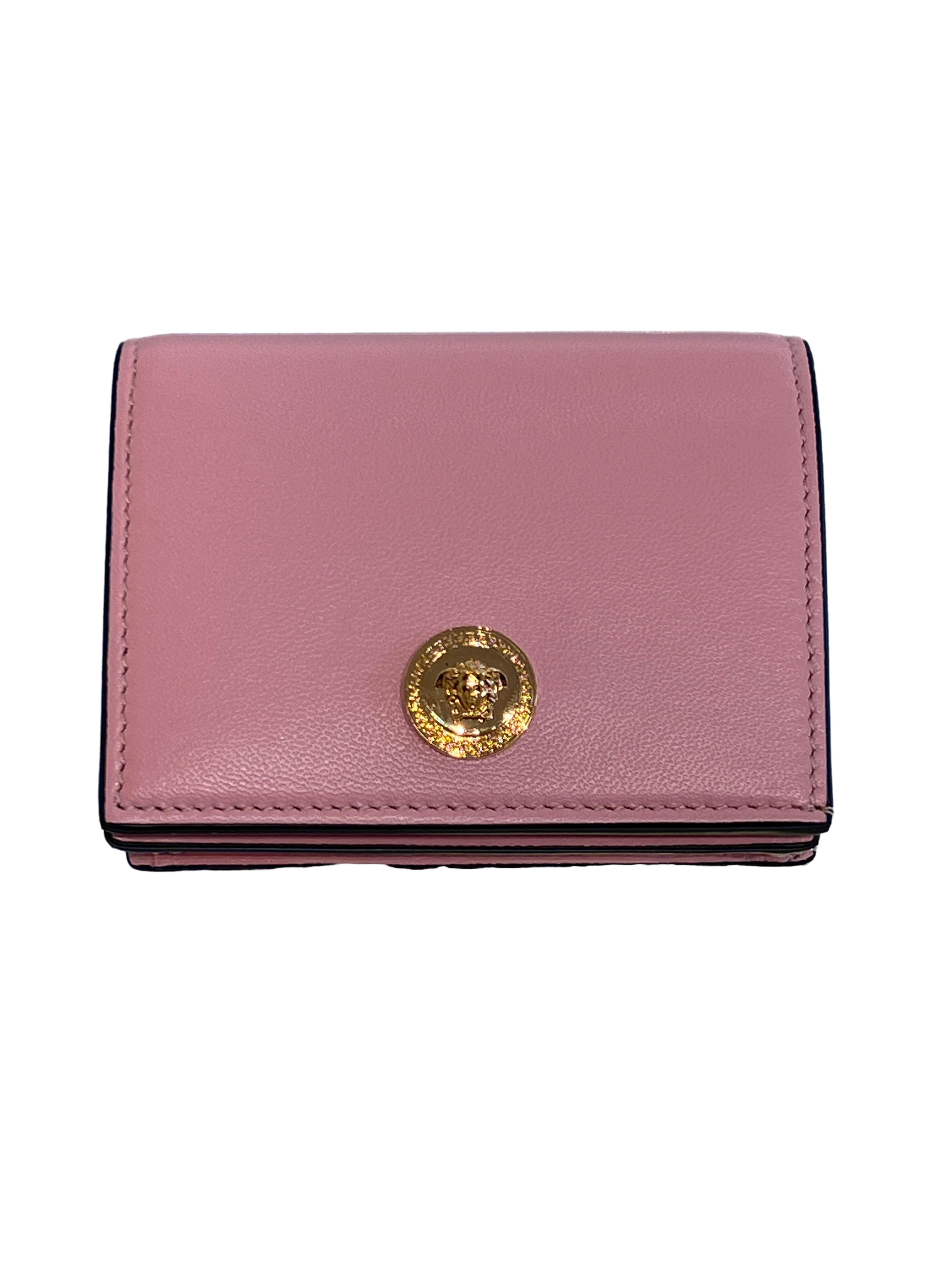 【Versace Outlet】Small Wallet Lamb Leather  粉