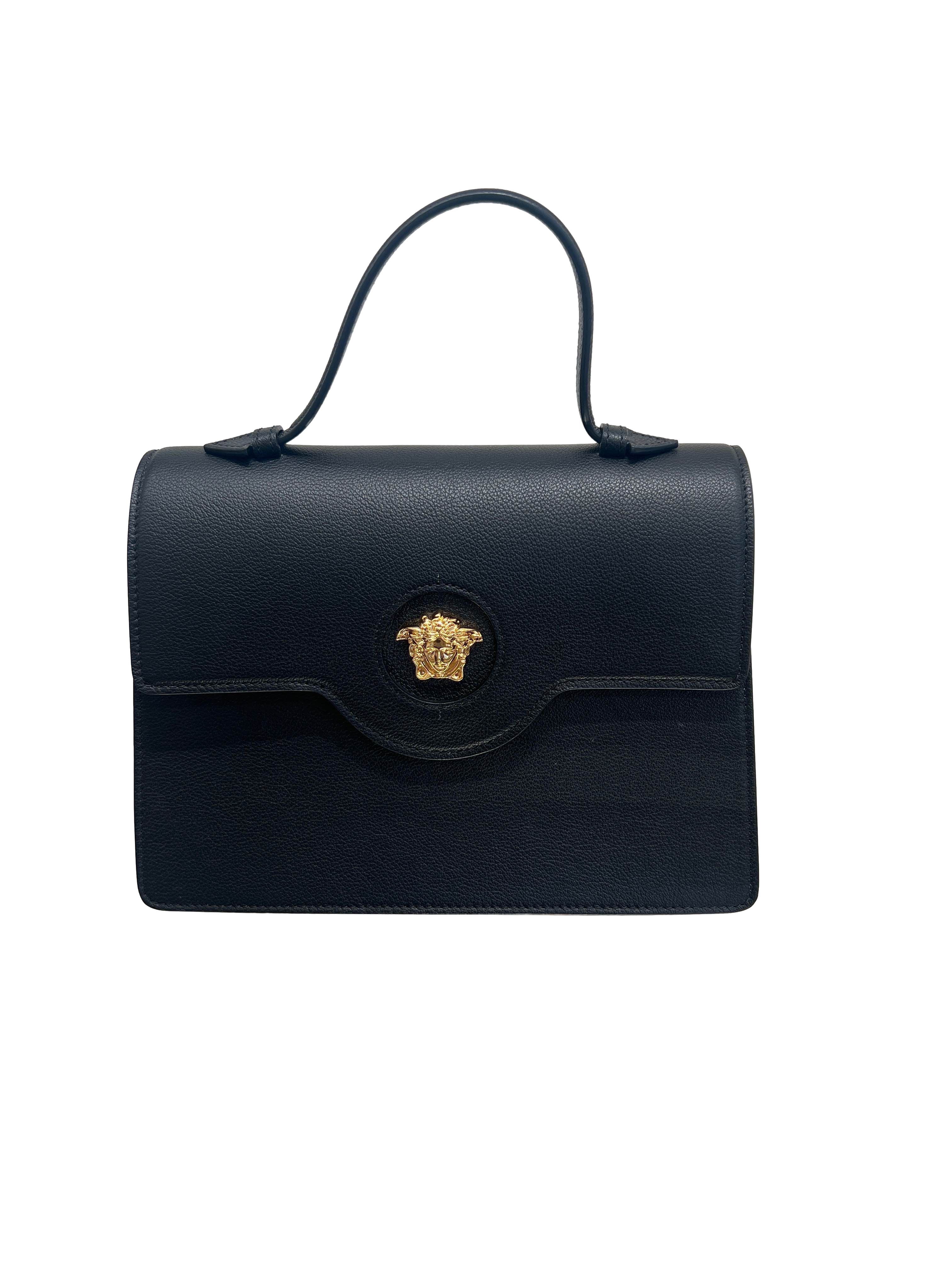 【Versace Outlet】Medium Shoulder Vitello  黑