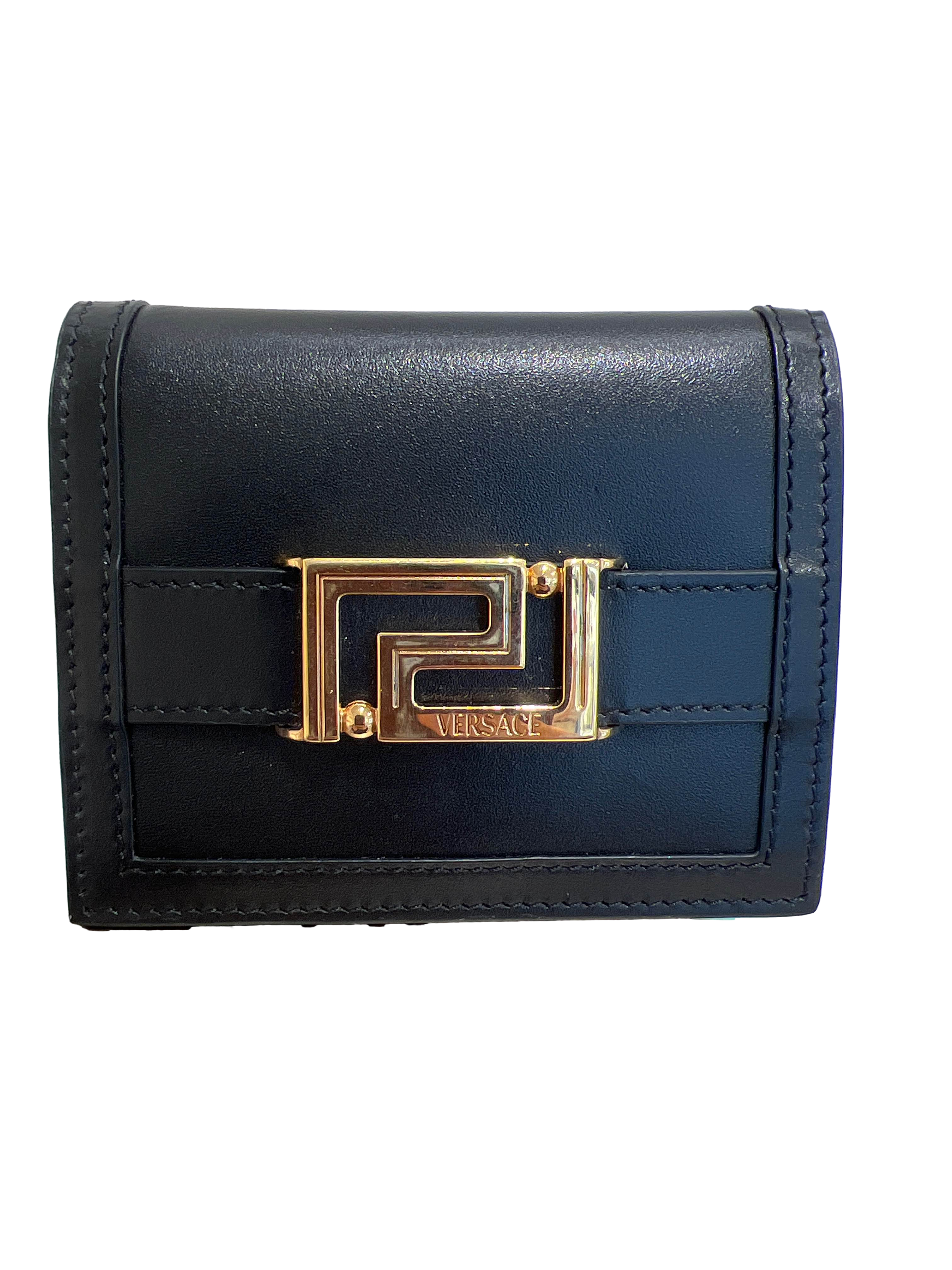 【Versace Outlet】Bifold Wallet Calf Leather  黑