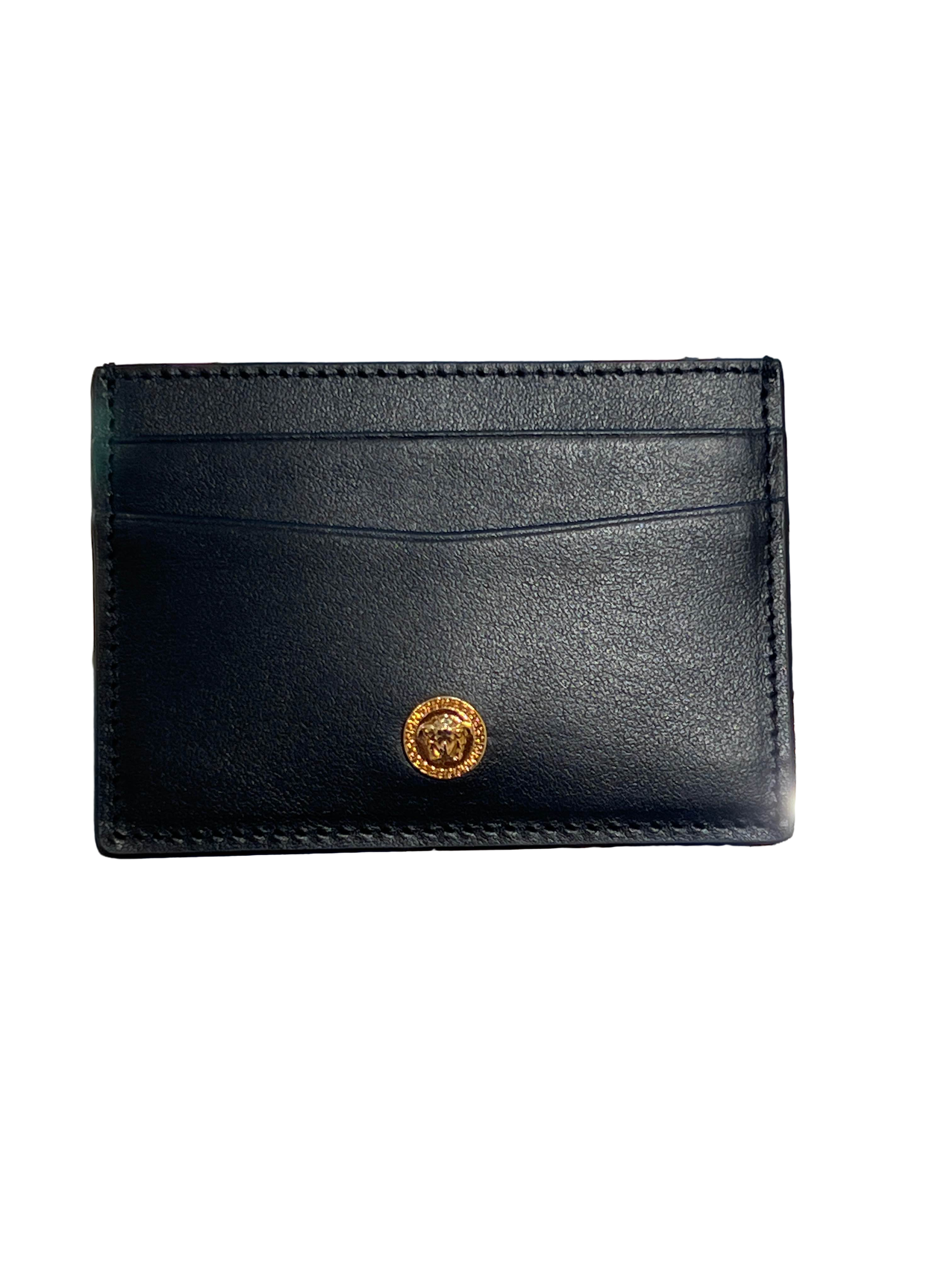 【Versace Outlet】Card Holder Calf Leather  黑