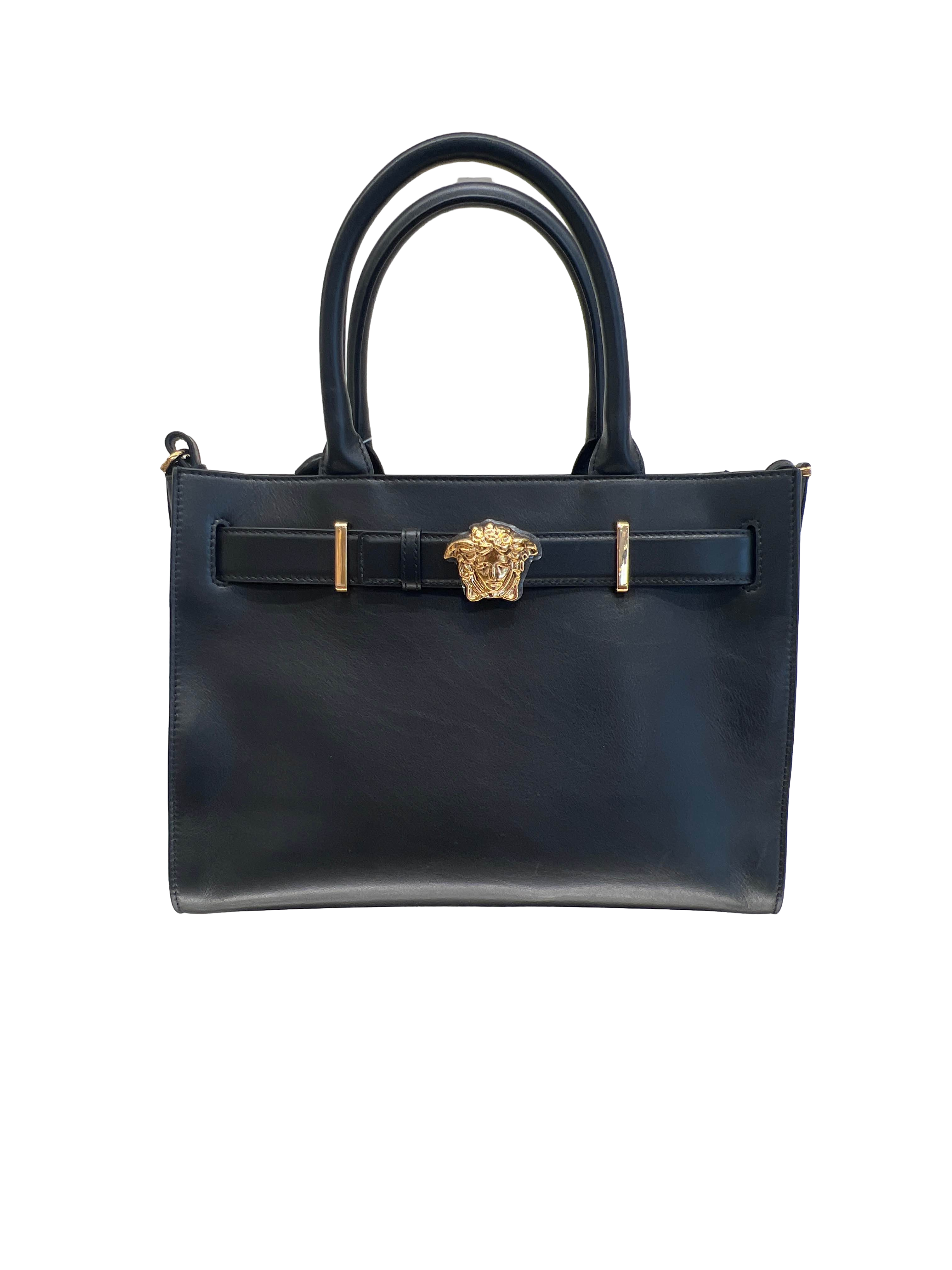 【Versace Outlet】Gianni Versace Large Tote Calf Leather  黑