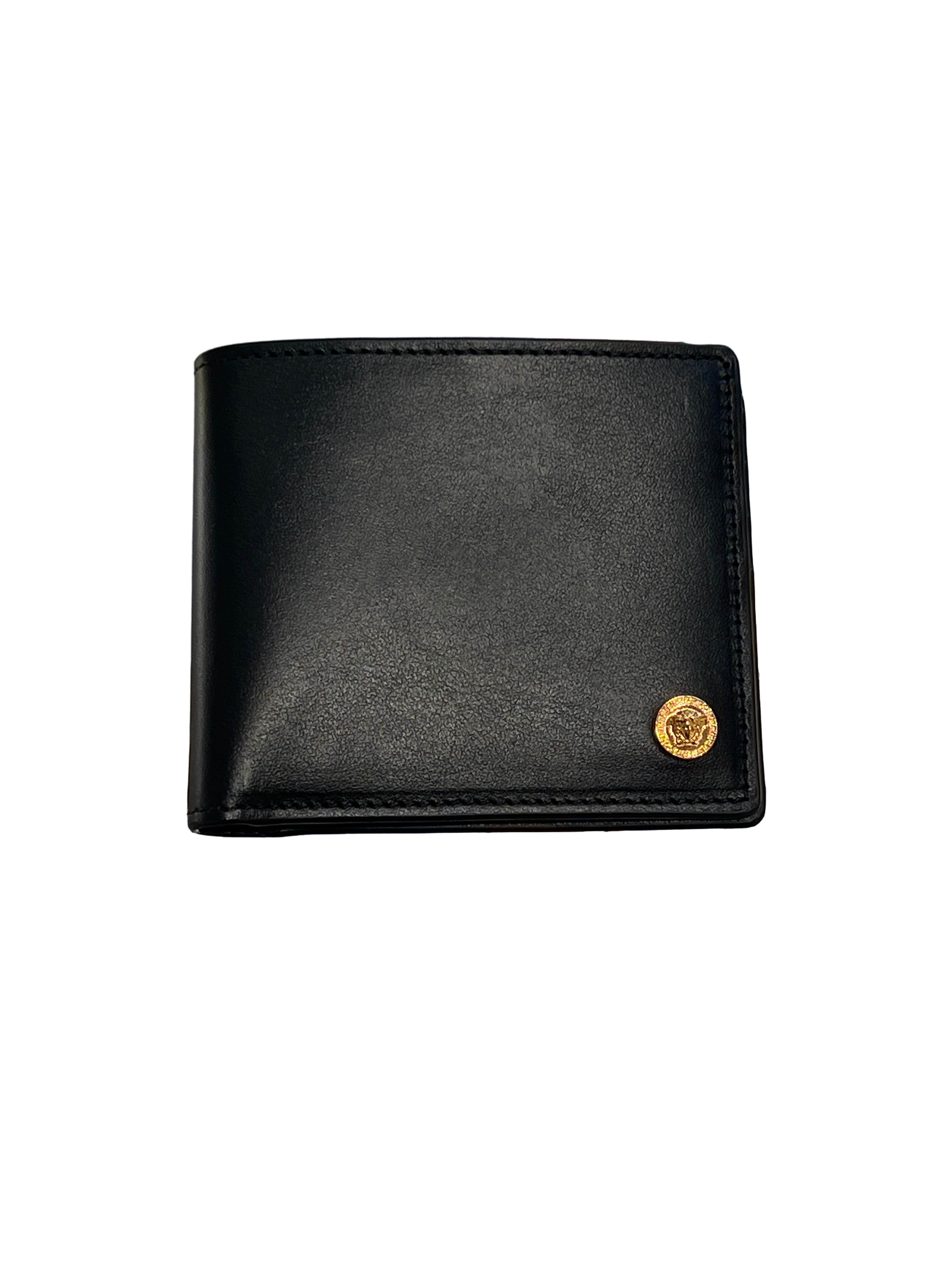【Versace Outlet】Bifold Wallet Calf Leather  黑