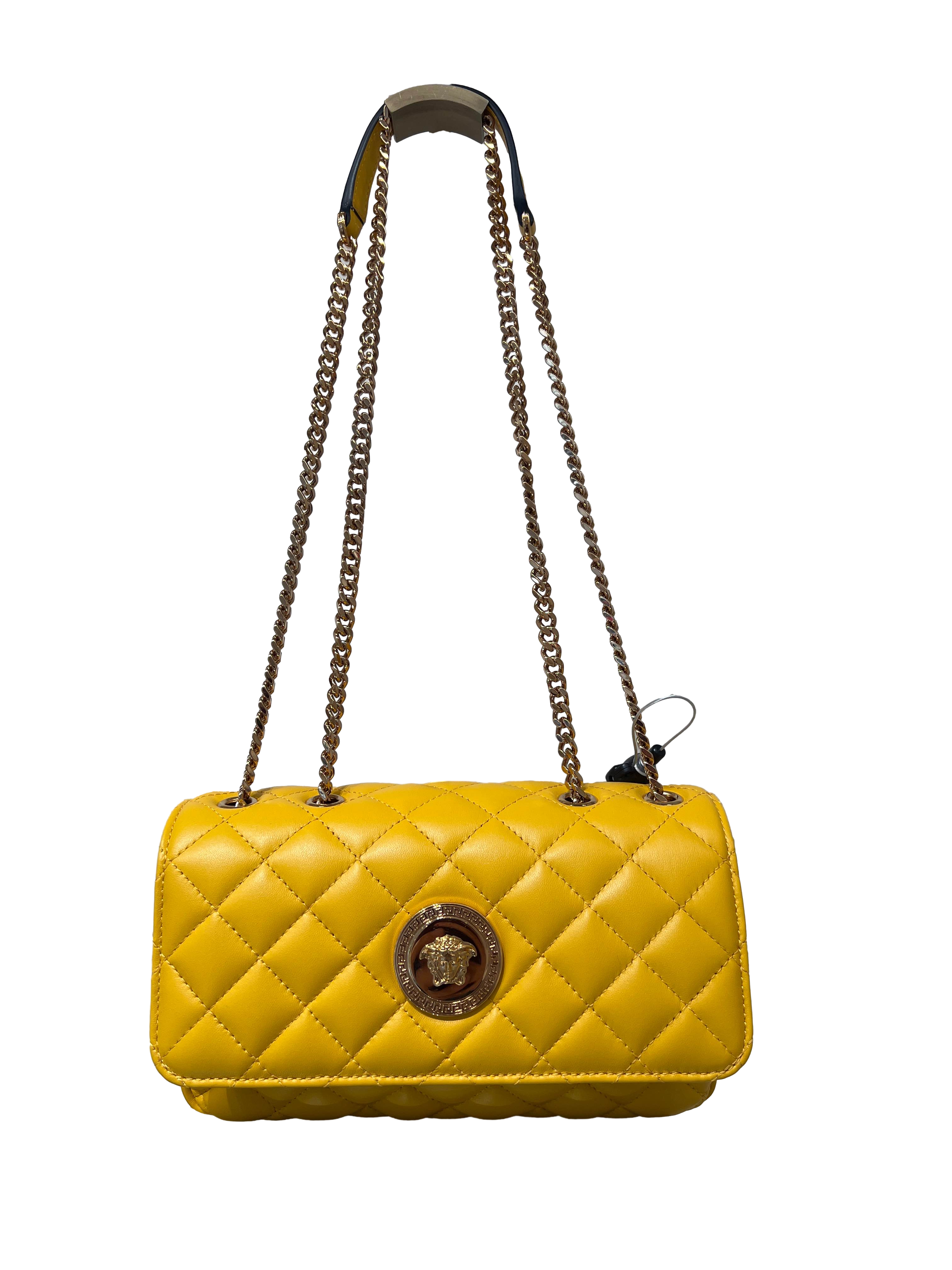 【Versace Outlet】Sm Shoulder Bag Quilted Lamb+L  黃