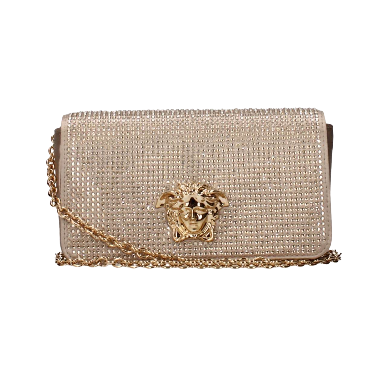 【Versace Outlet】Gianni Versace Srl Wallet On Chain Fabric+ Strass  金