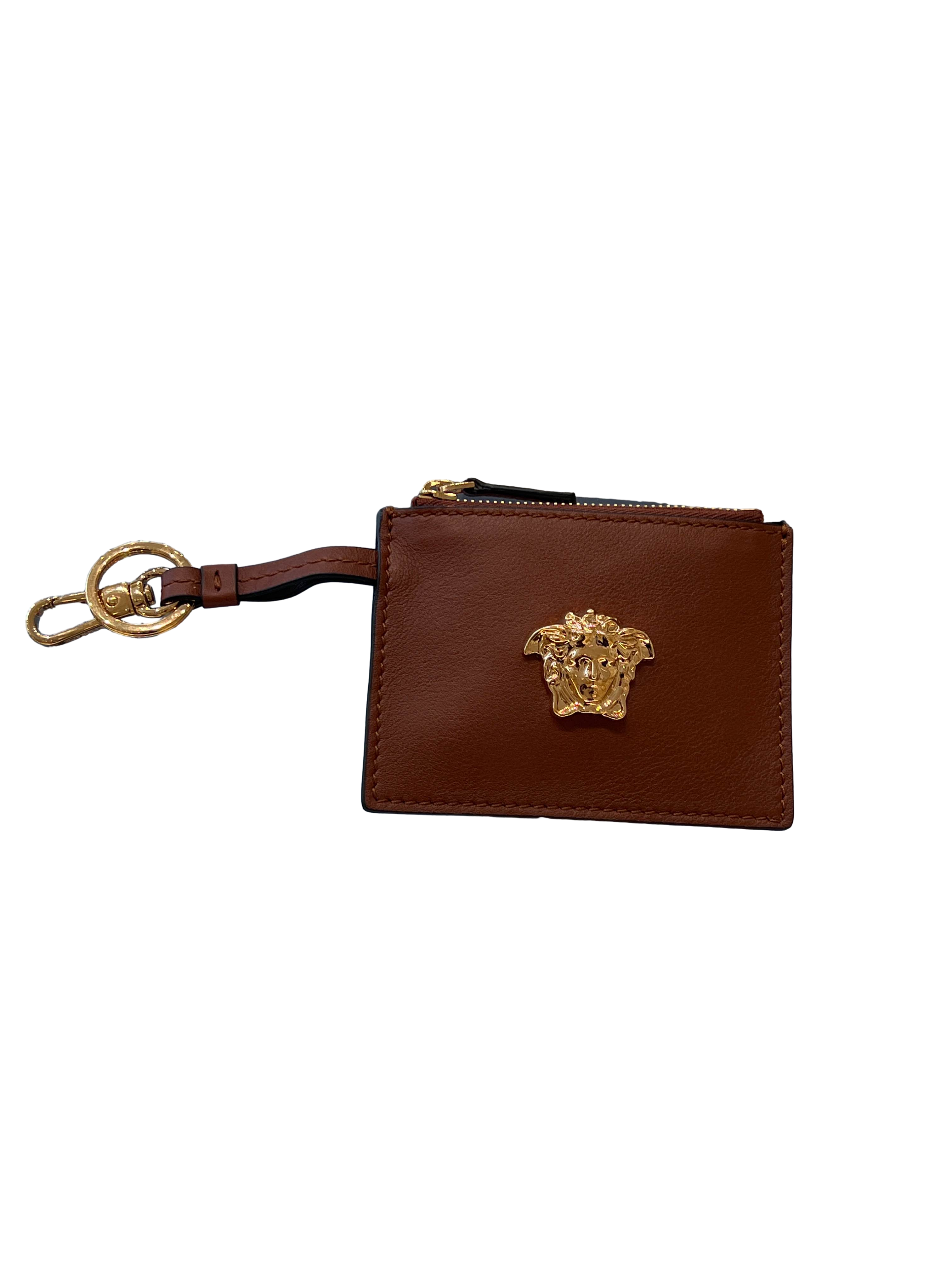【Versace Outlet】Charm Calf Leather  咖