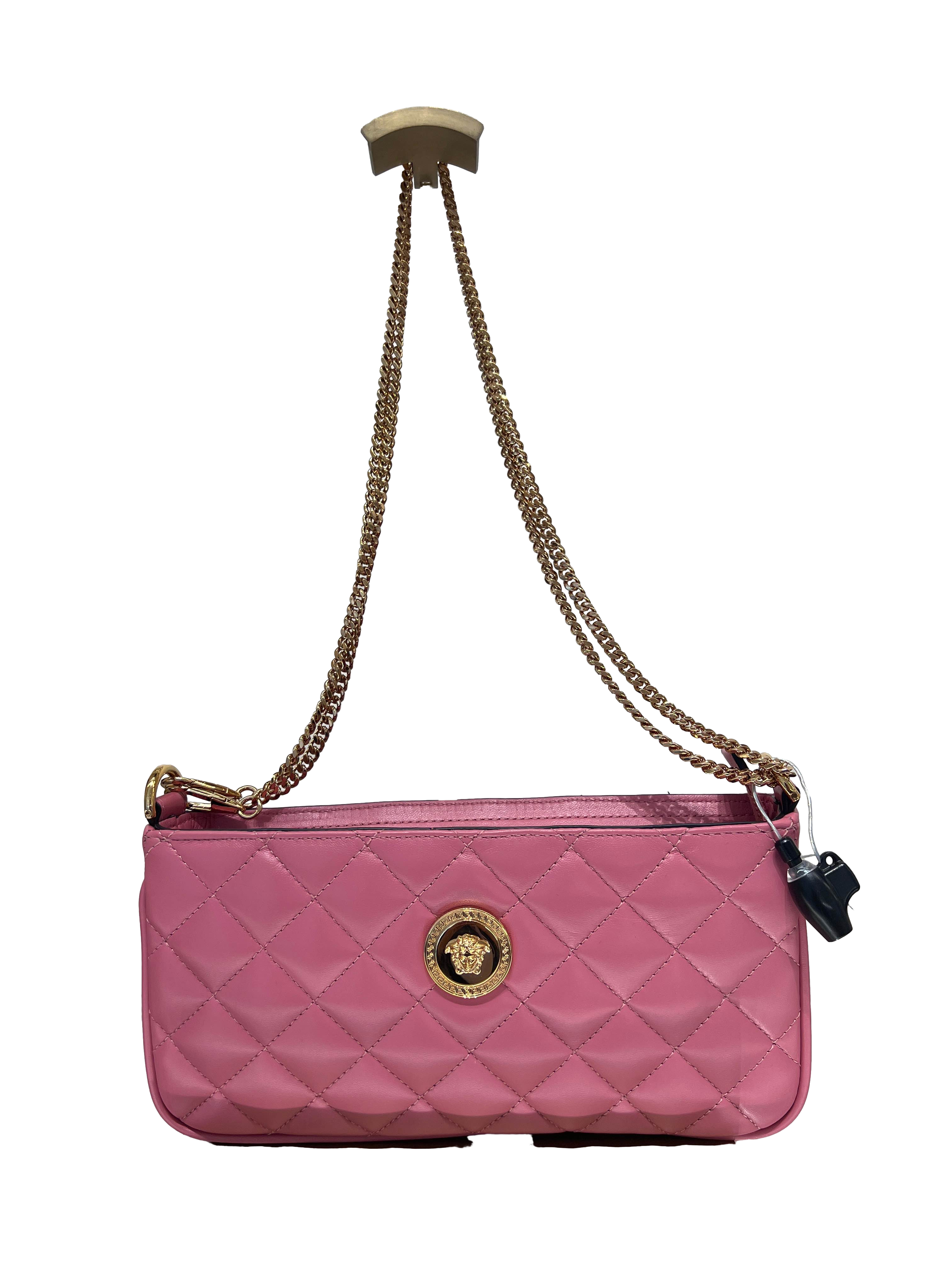 【Versace Outlet】Mini Bag Quilted Lamb + Lamb Lea  粉