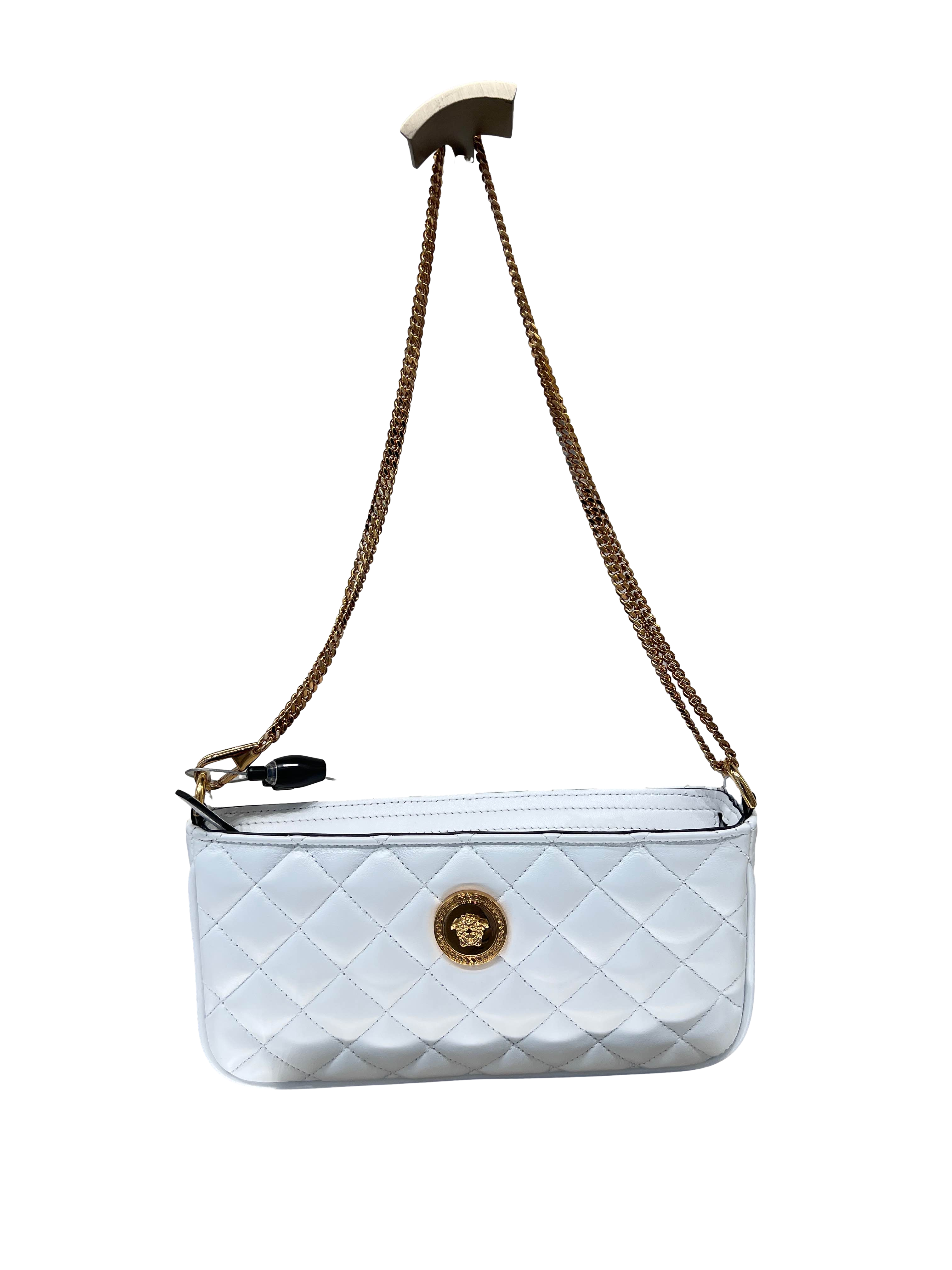 【Versace Outlet】Mini Bag Quilted Lamb + Lamb Lea  白