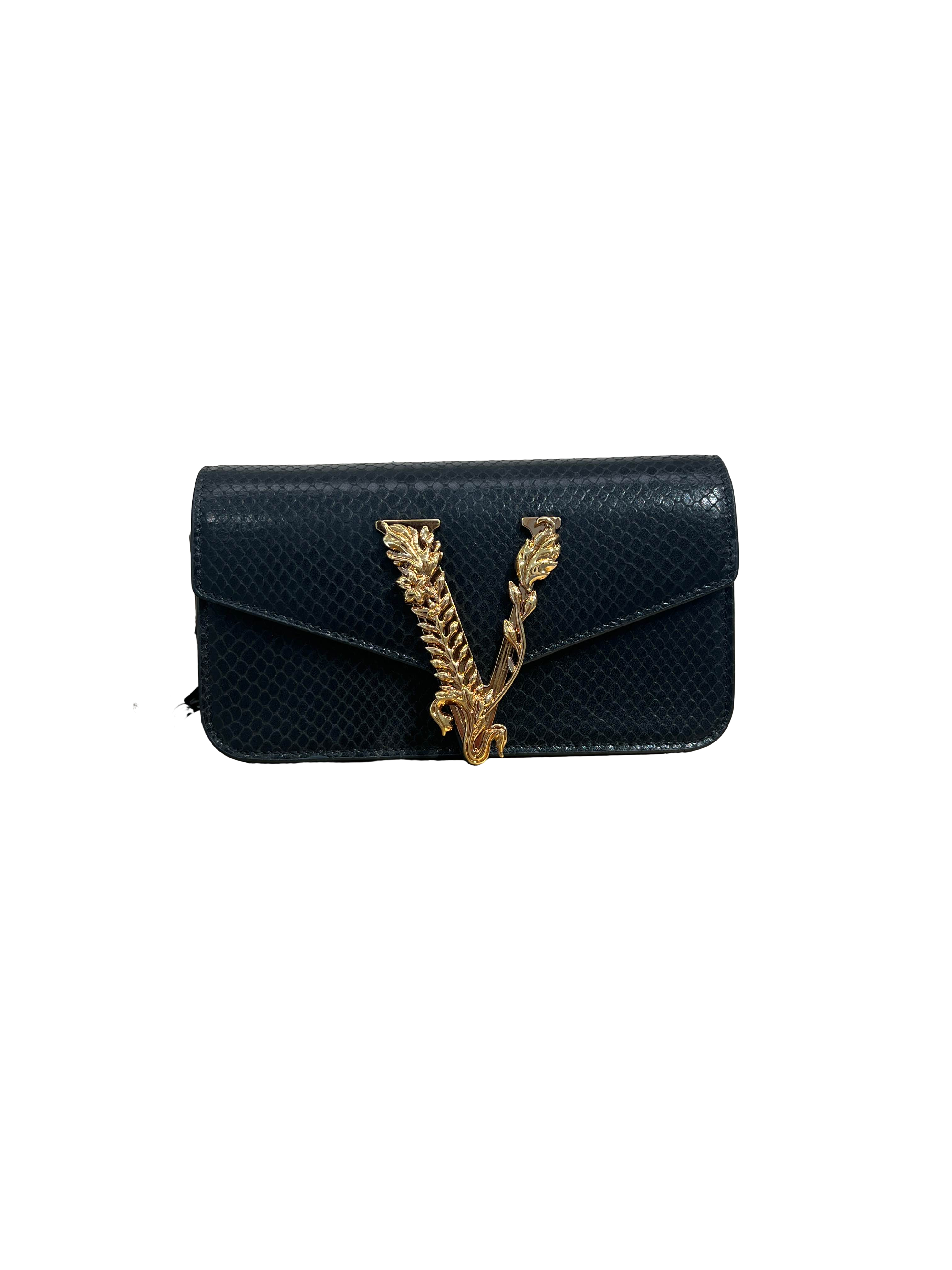 【Versace Outlet】Mini Bag Calf Leather Ayer Pri  黑