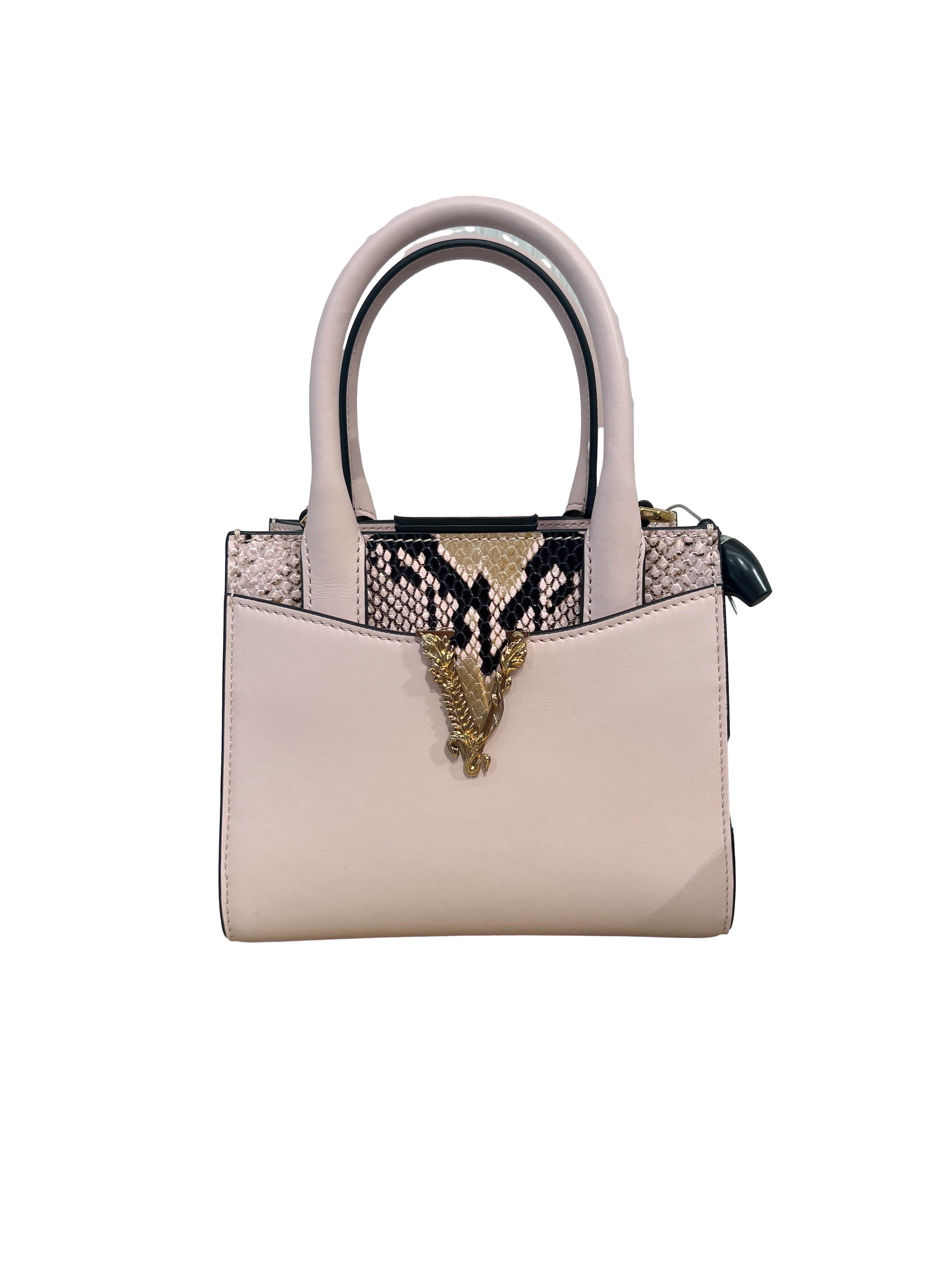 【Versace Outlet】Gianni Versace Srl Mini Top Handle Calf Leather  粉