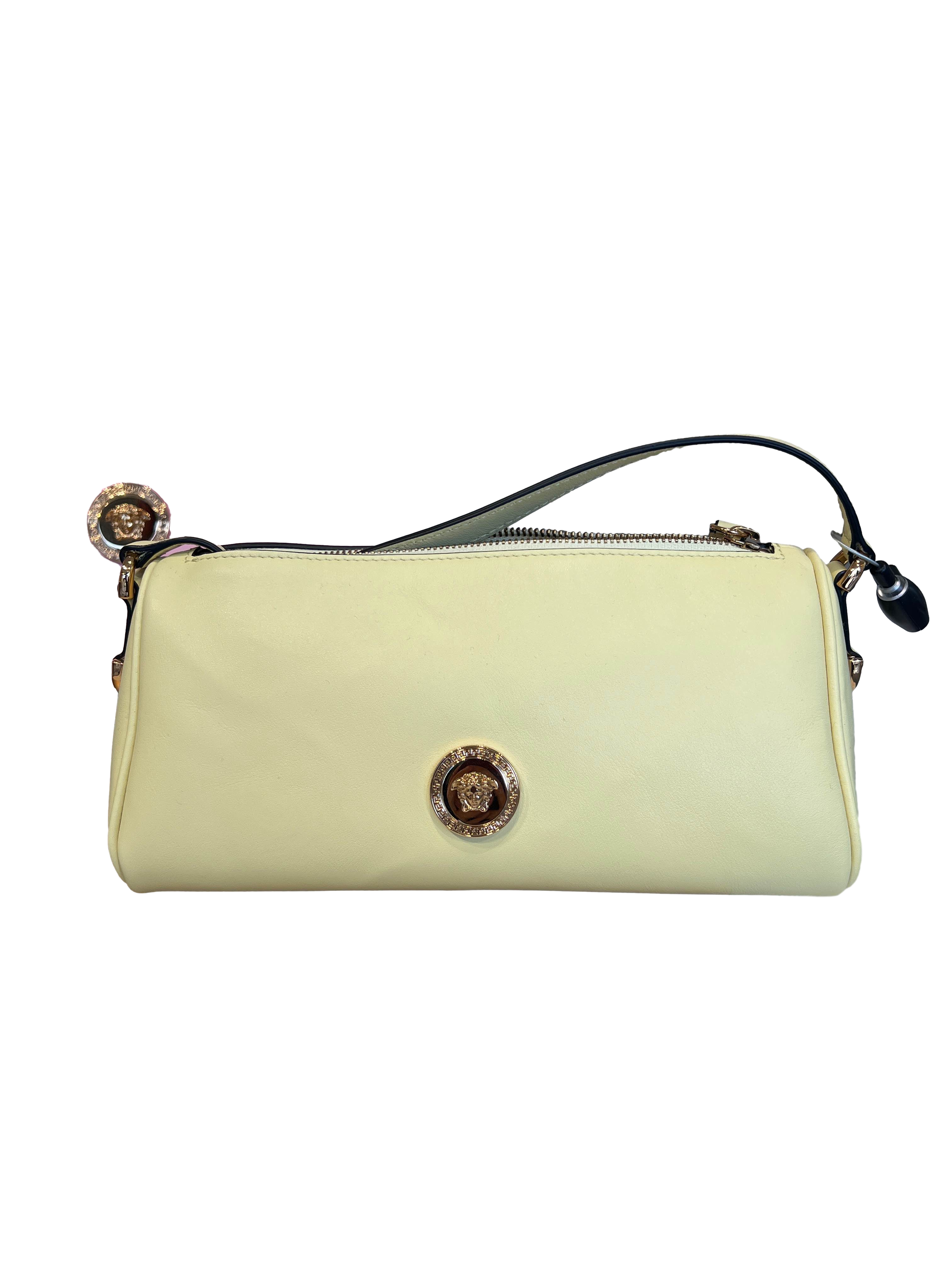 【Versace Outlet】Gianni Versace Srl Crossbody Calf Leather + Metal  黃