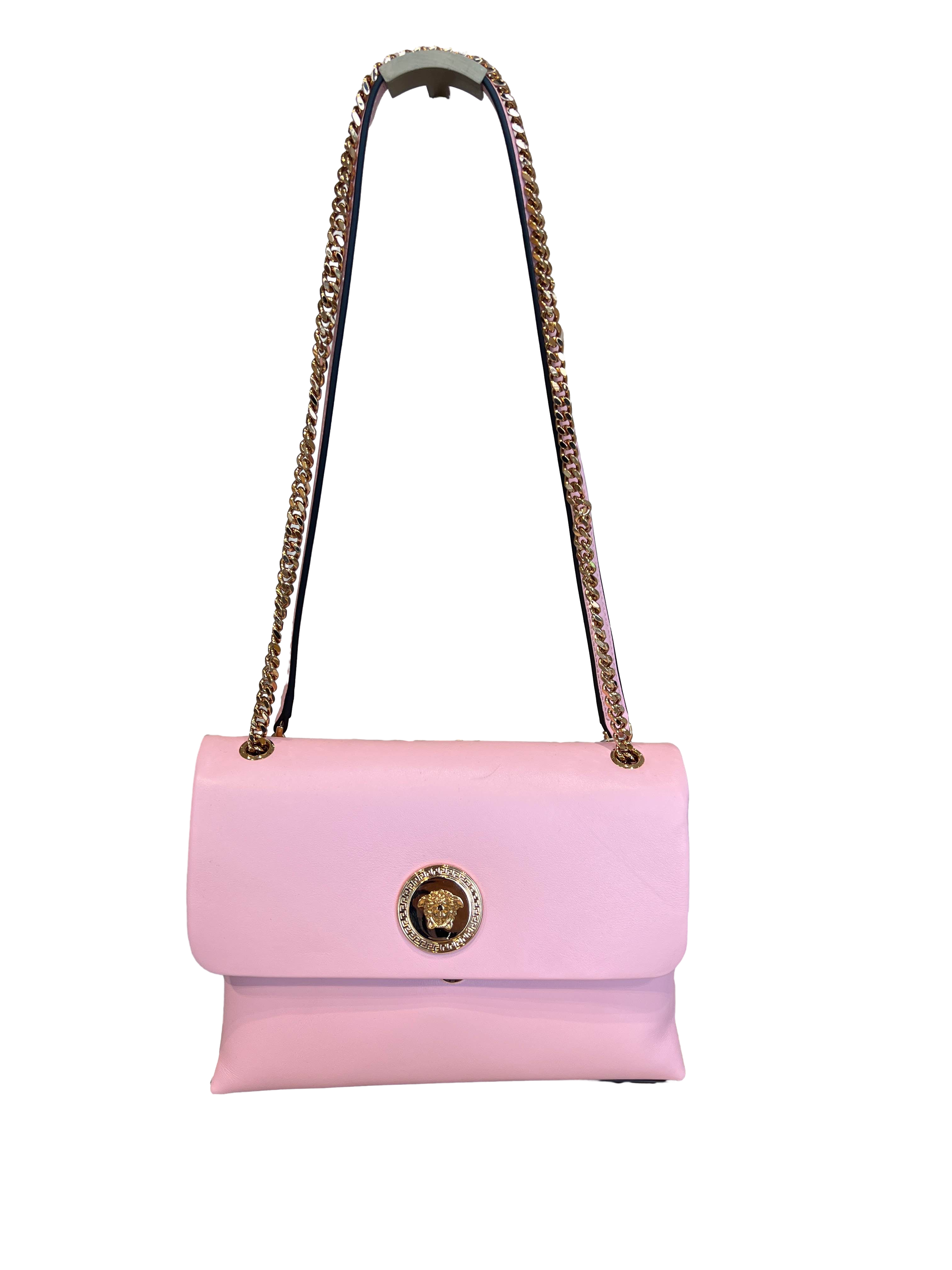 【Versace Outlet】Gianni Versace Srl Top Handle Calf Leather + Meta  粉