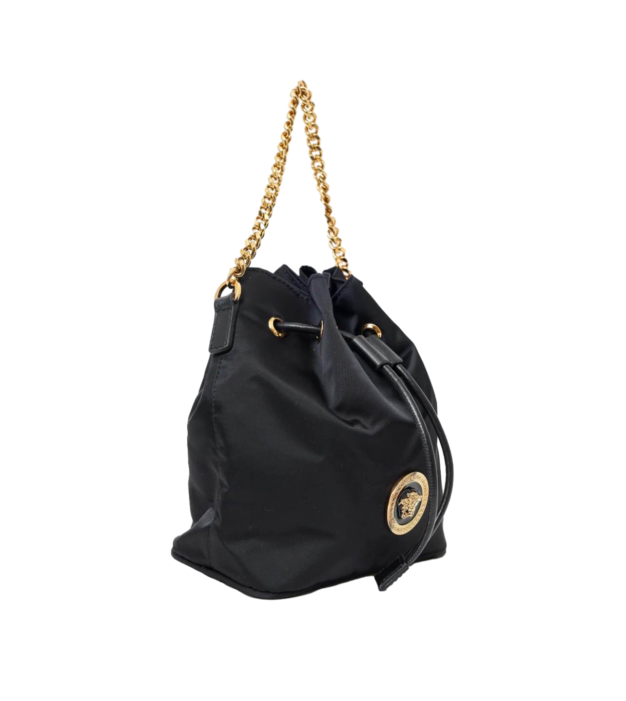 【Versace Outlet】Shoulder Fabric+Calf+Enamel Hw  黑