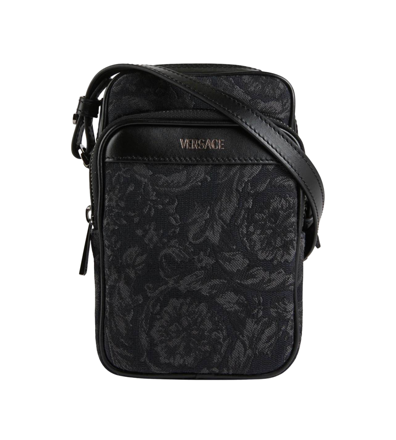【Versace Outlet】Crossbody Fabric Jacquard+Calf  黑