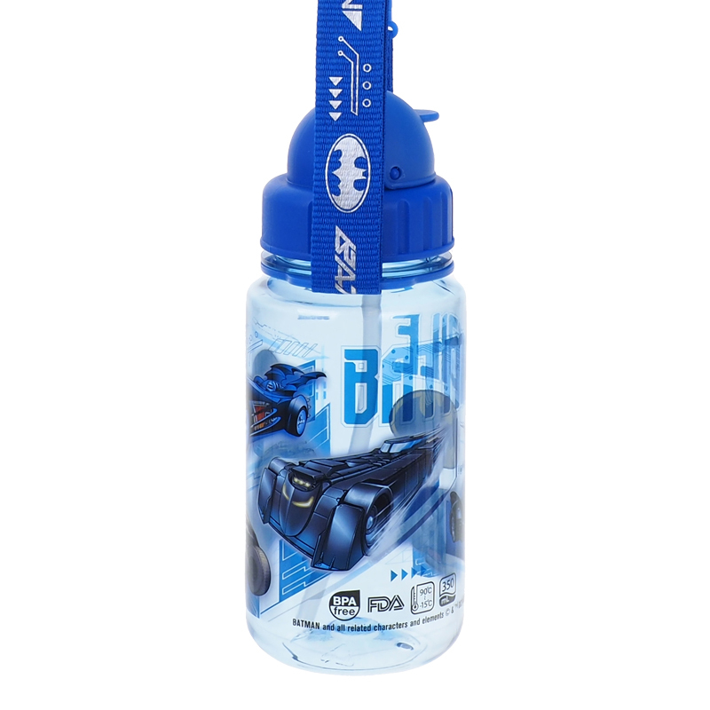 Batman 350ml BPA Free 膠水樽連飲管及頸繩 B1-4980-5