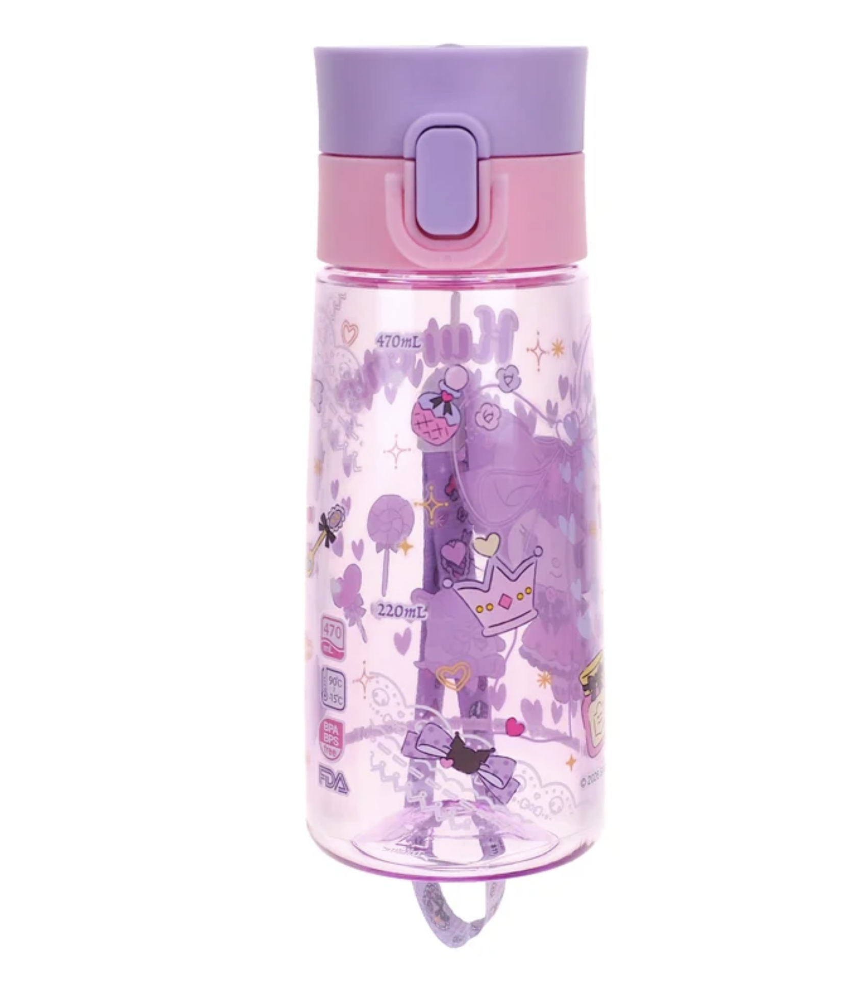 Kuromi 470ml BPA & BPS Free 膠水樽連手繩 9-8331-6