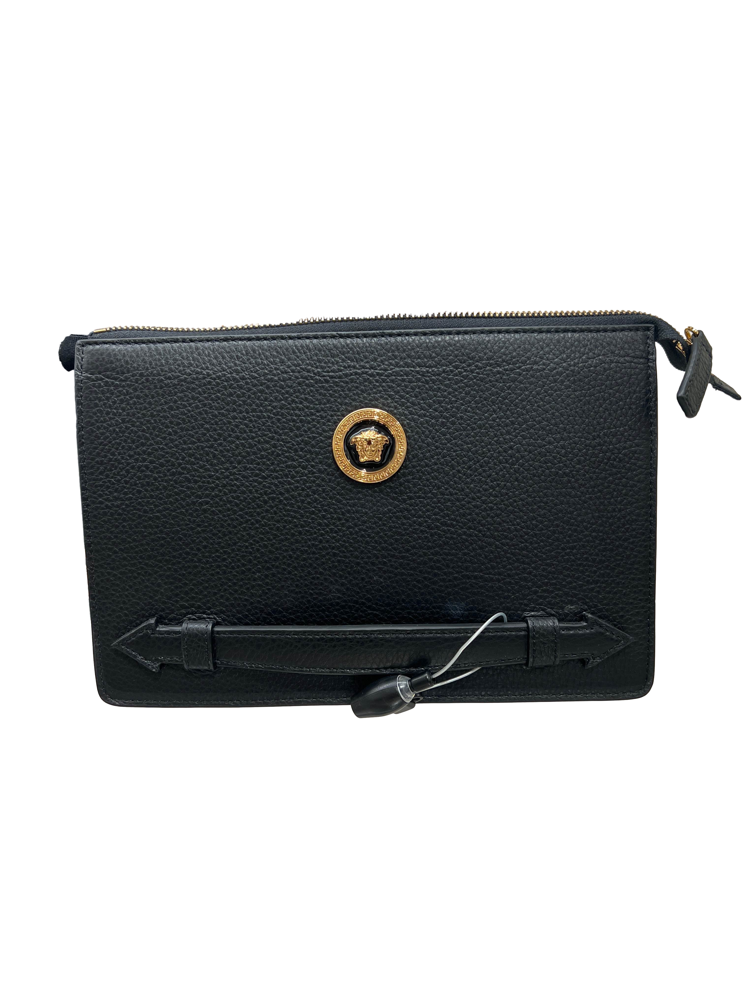 【Versace Outlet】Pouch Grainy Calf  黑