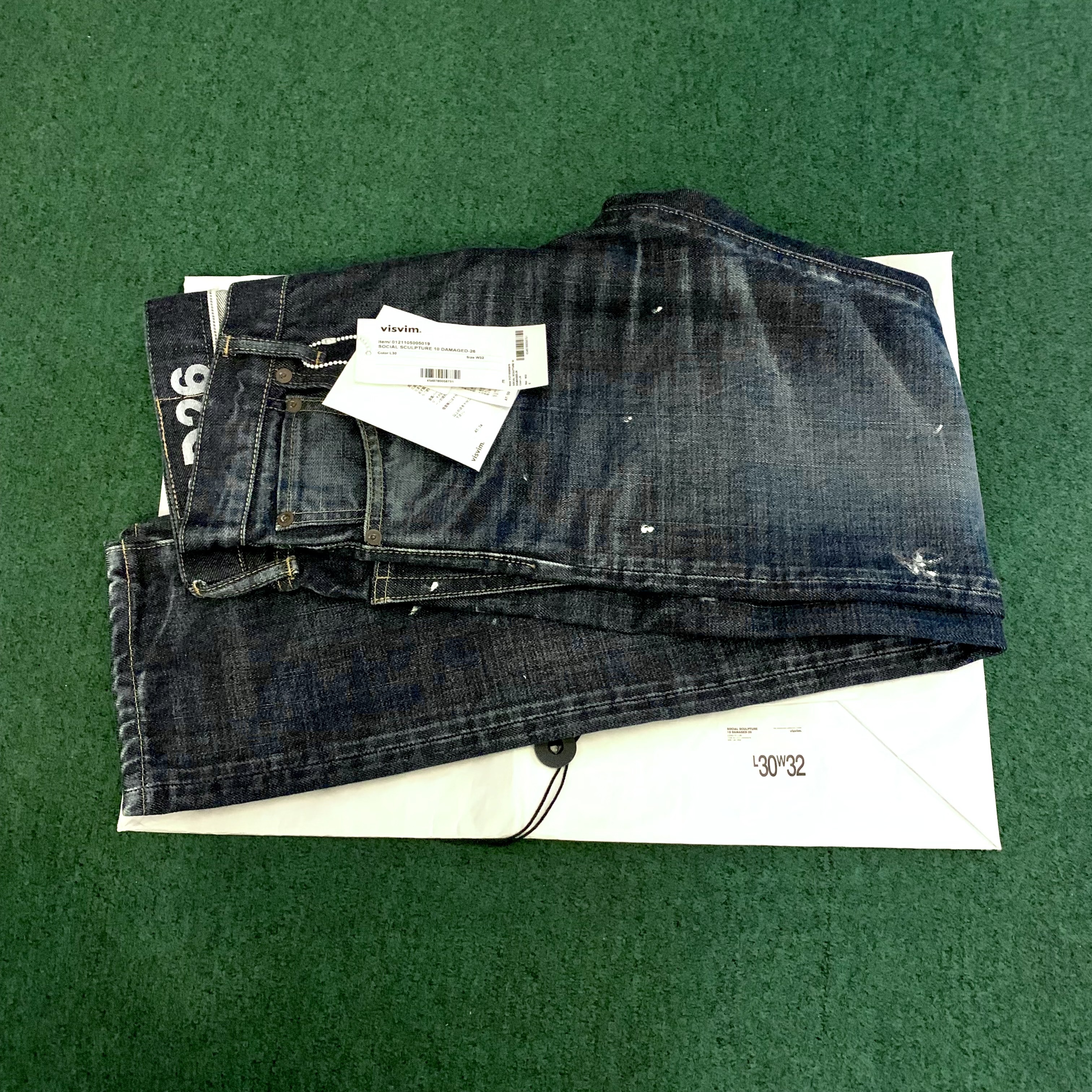 VISVIM SOCIAL SCULPTURE 10 DAMAGED-26 JEANS - SIZE 32 IN STOCK NOW (現貨發售中)