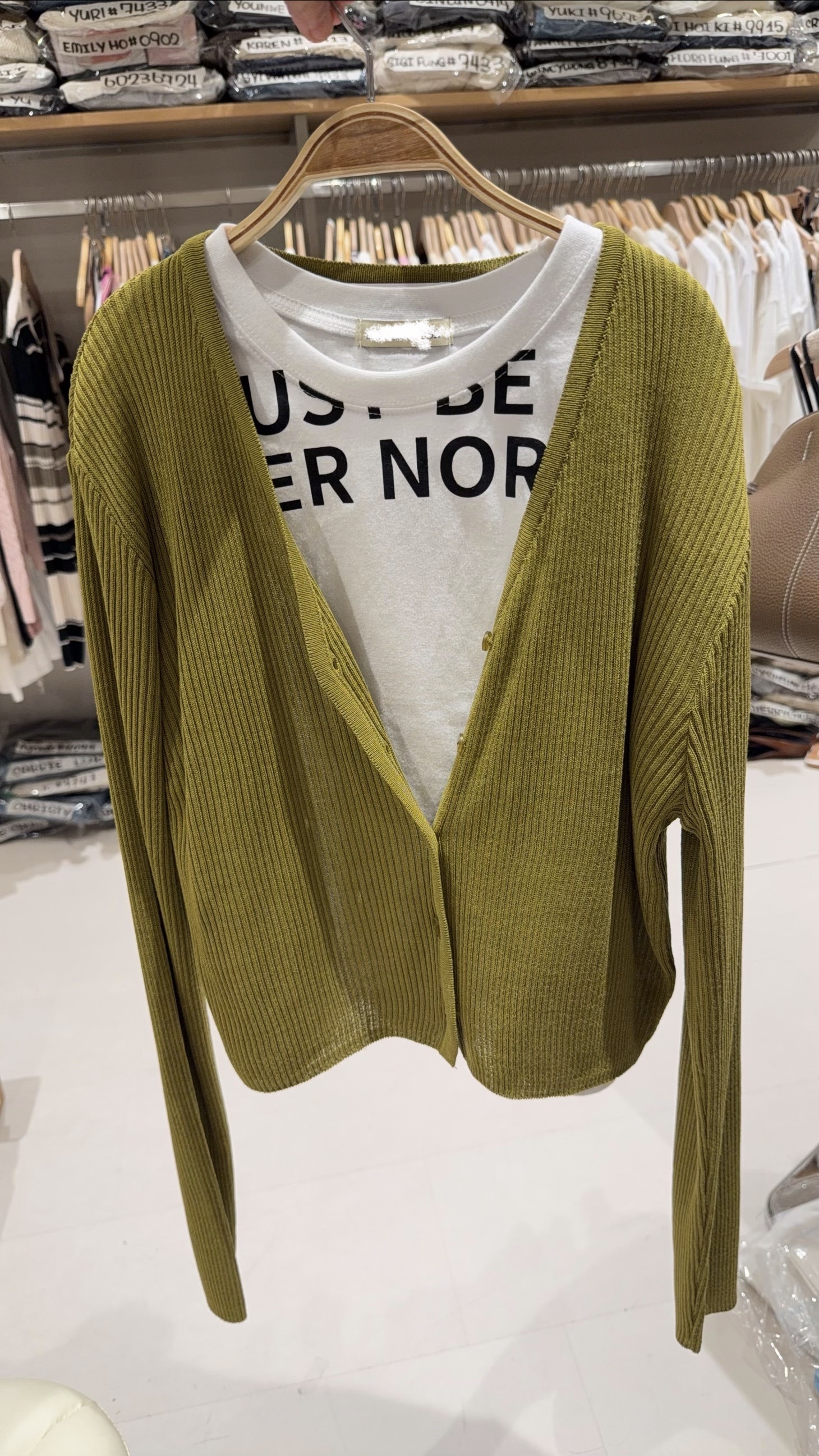 薄身坑紋Cardigan