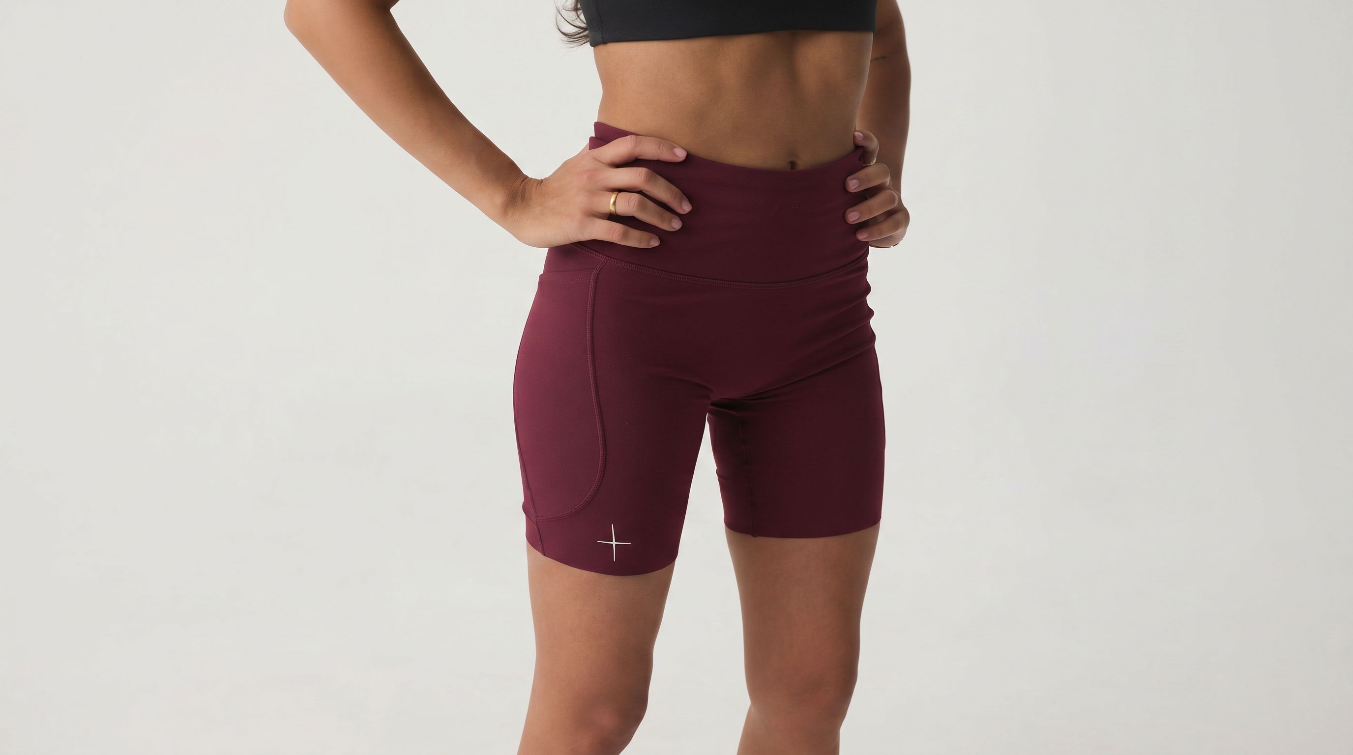 INNER SELF｜WOMEN'S DYNAMIQTM 4" HALF TIGHTS WITH РОСKЕTS "Burgundy"