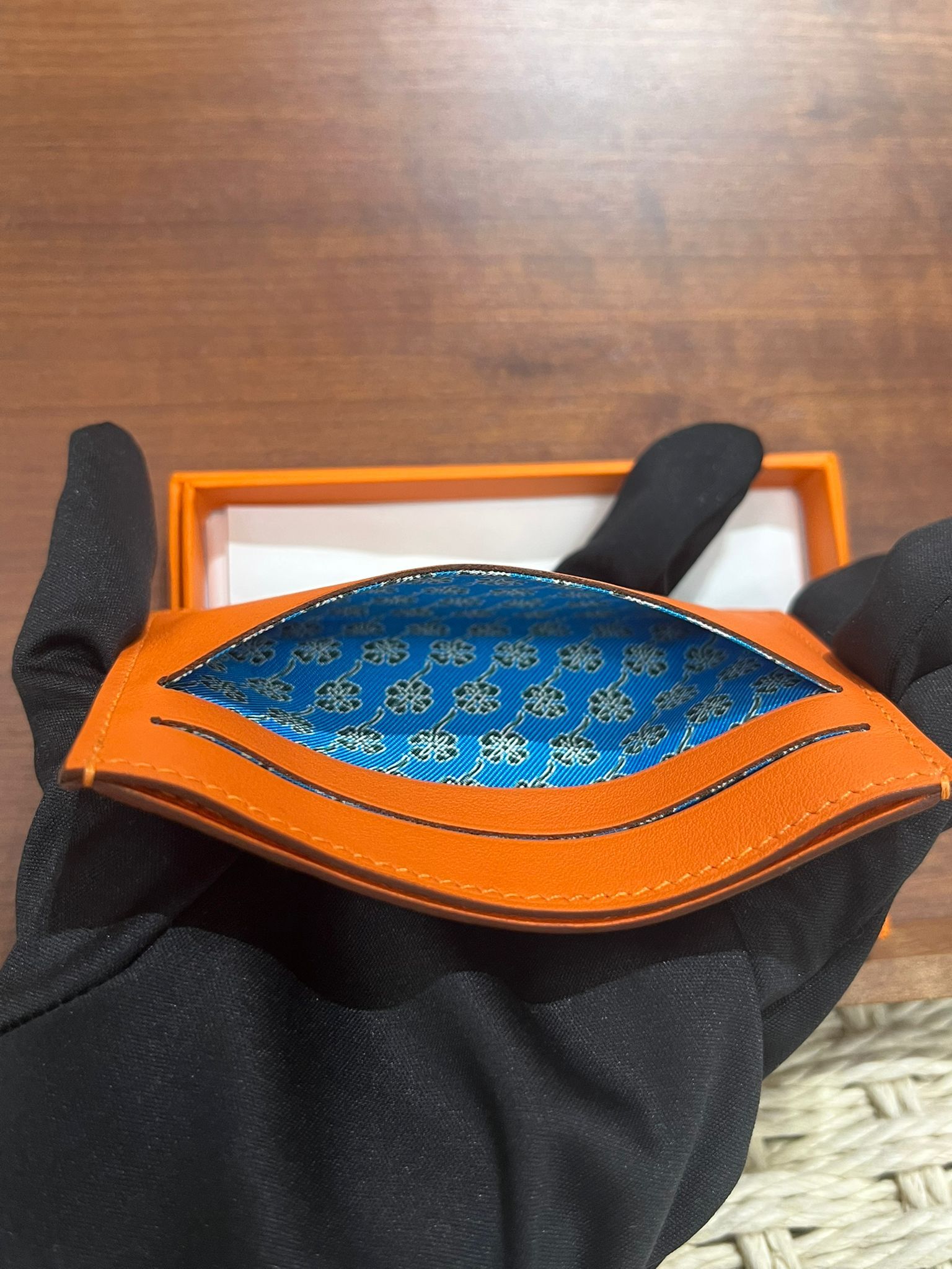 Citizen twill card holder orange / bleu Riviera / vert vertigo