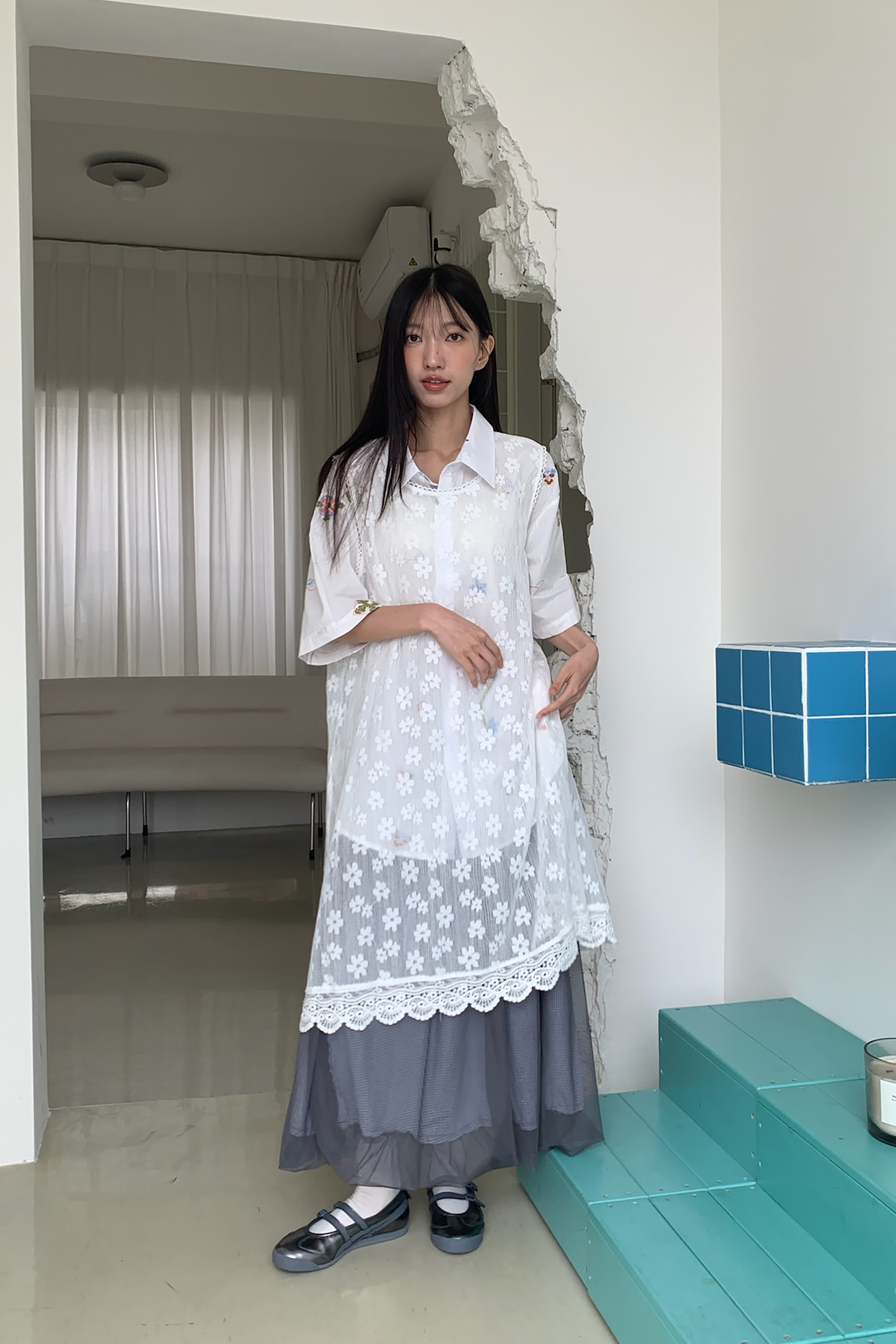 May｜少女的純白花裙背心