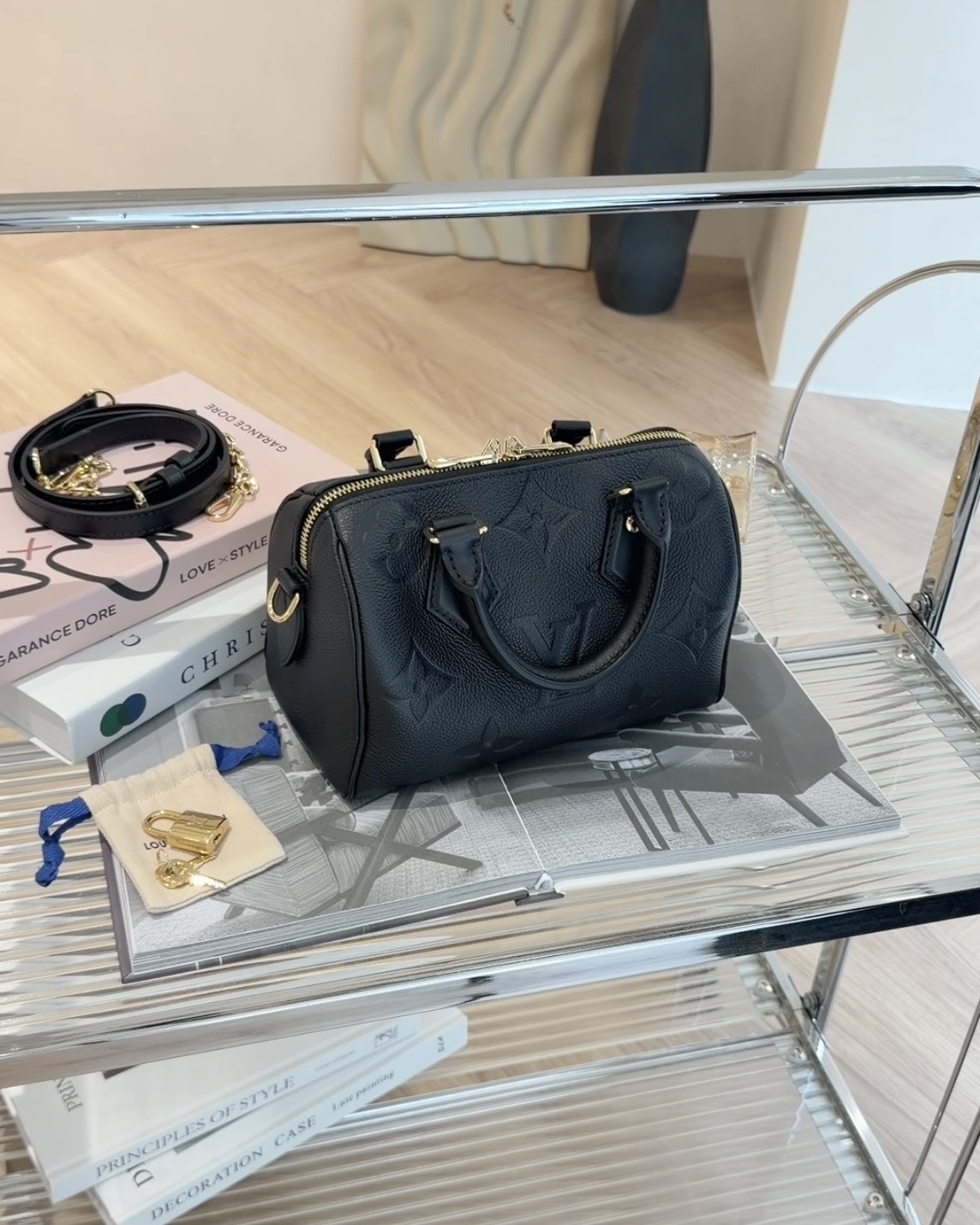 LV｜SPEEDY BANDOULIERE 20 黑色老花 M58953