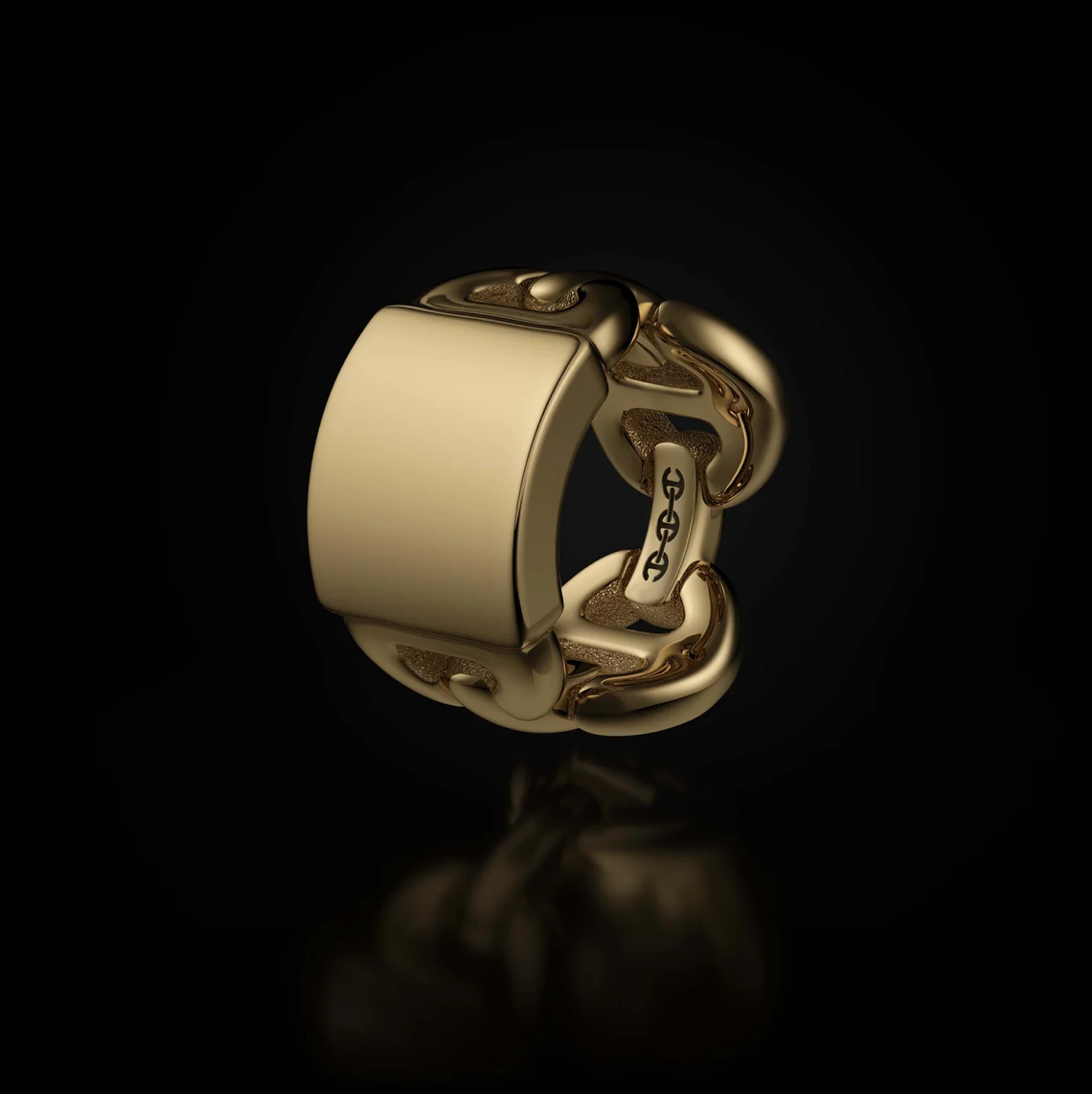 HB008M QUAD LINK MONOGRAM - 18K GOLD